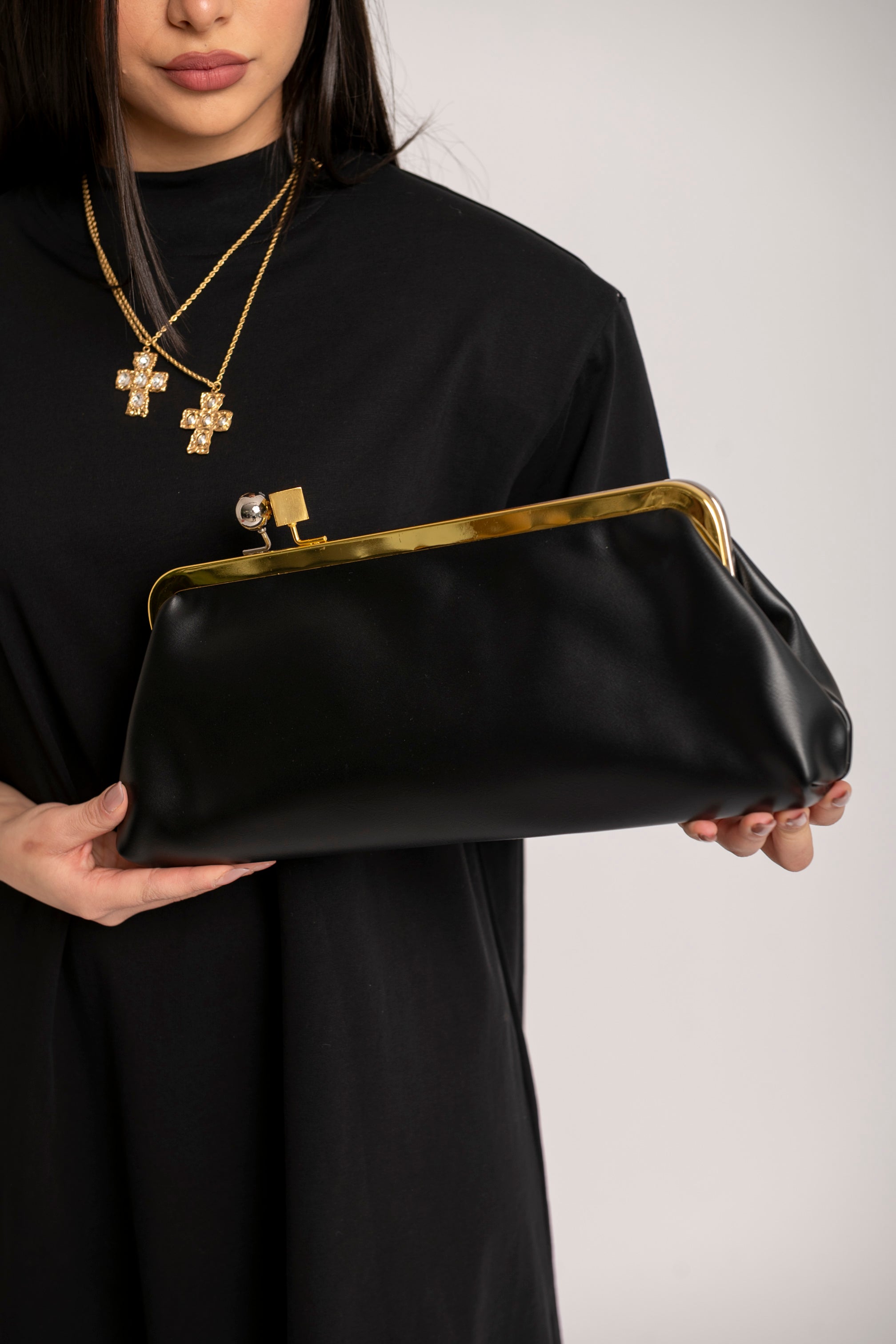 Borsa con chiusura bicolor