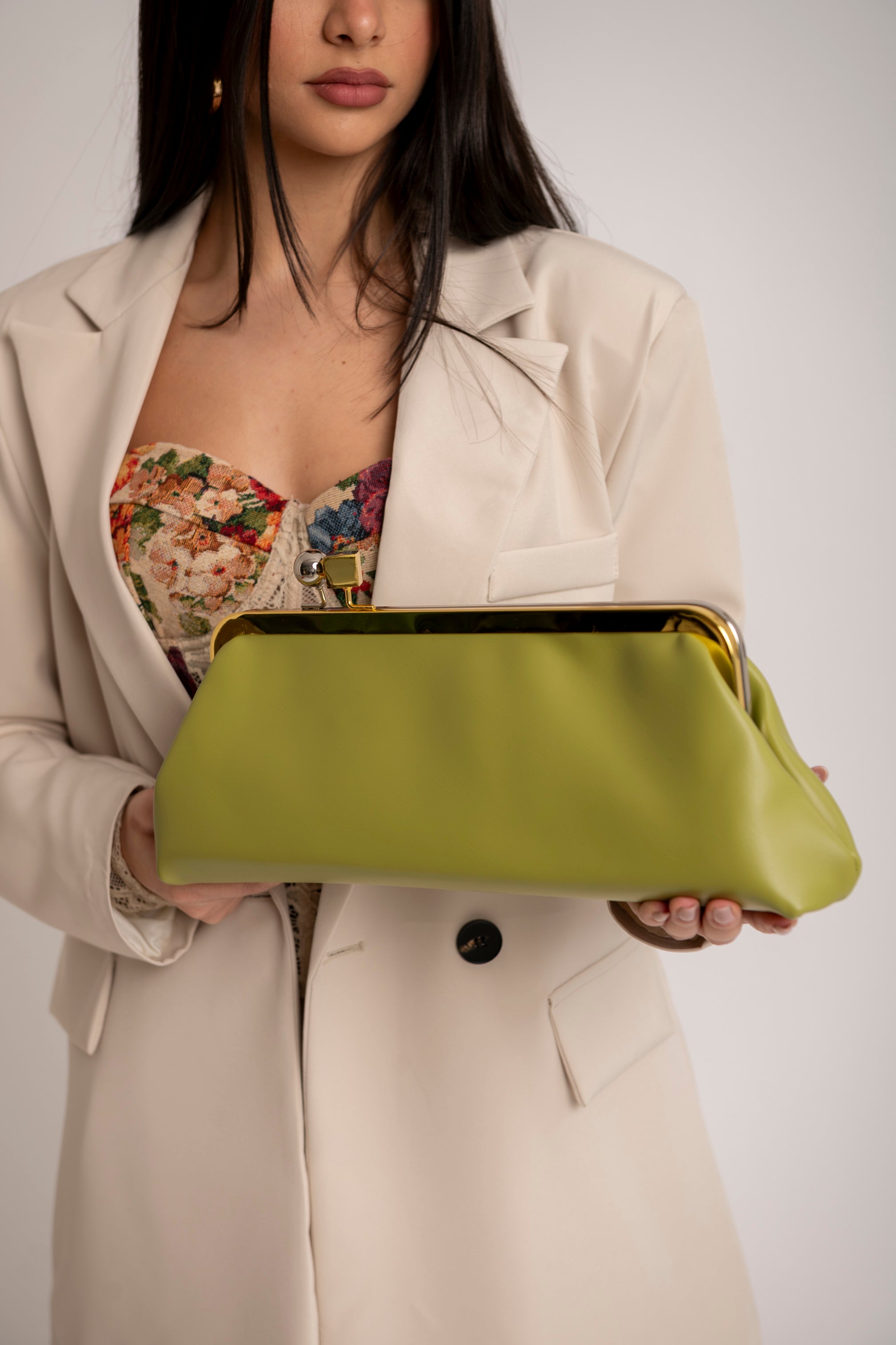 Borsa con chiusura bicolor