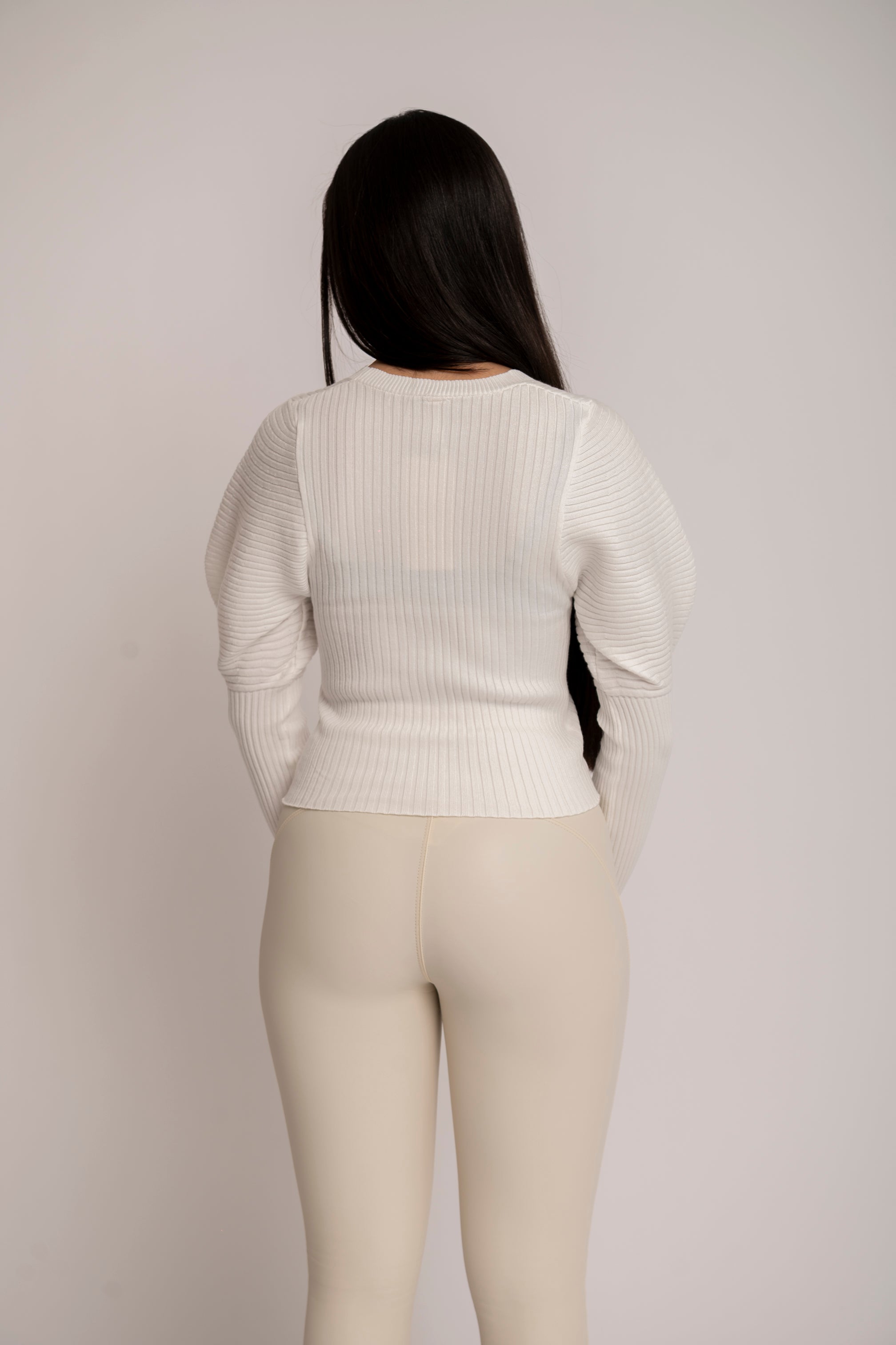 Cardigan a costine white