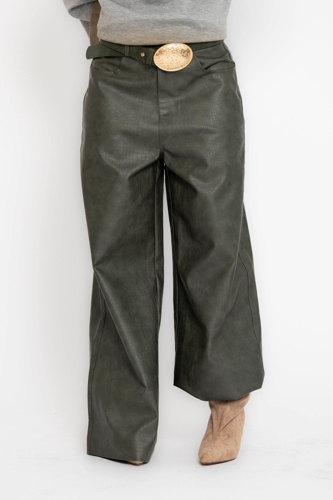 Pantalone in ecopelle pitonato