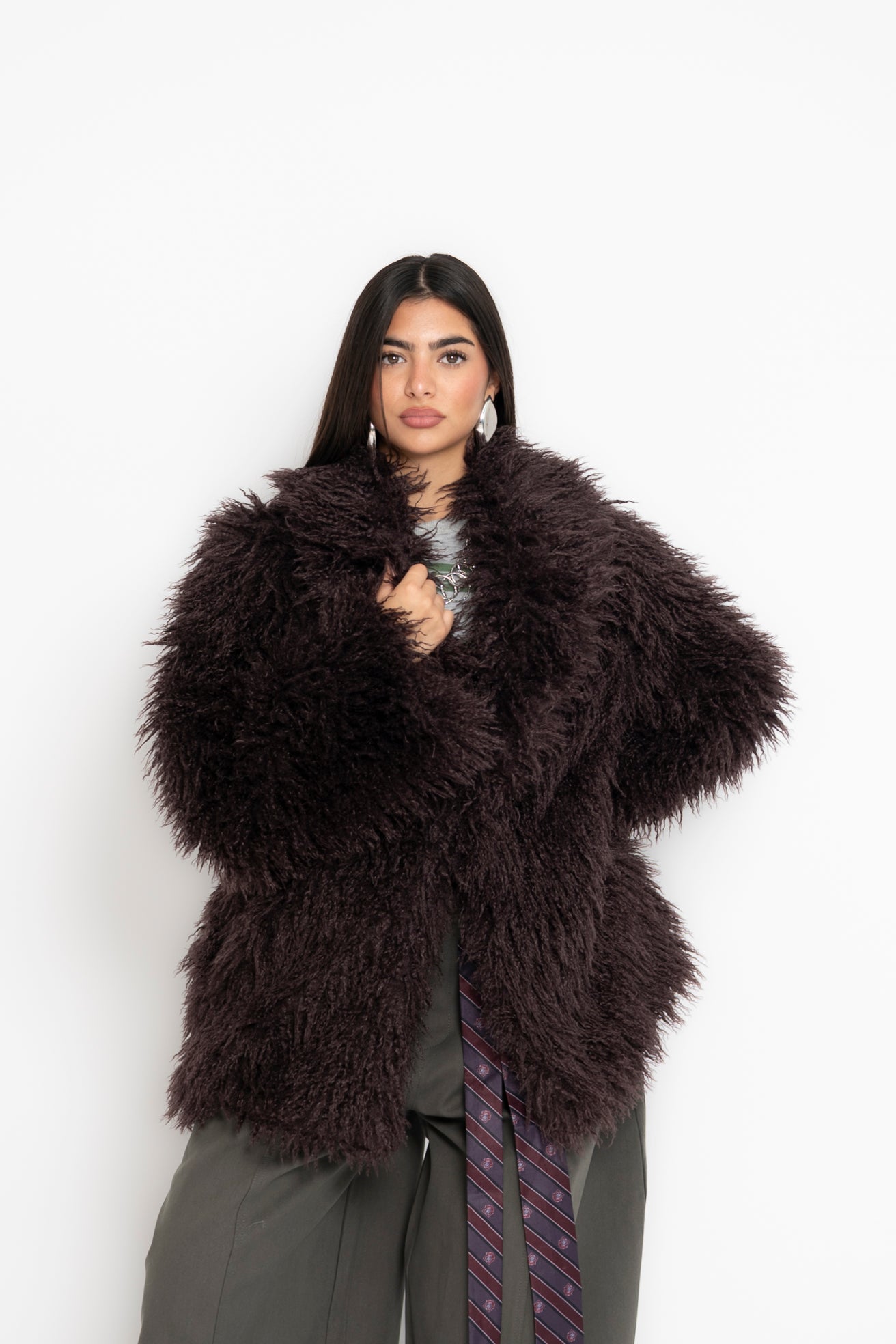 Pelliccia corta teddy brown