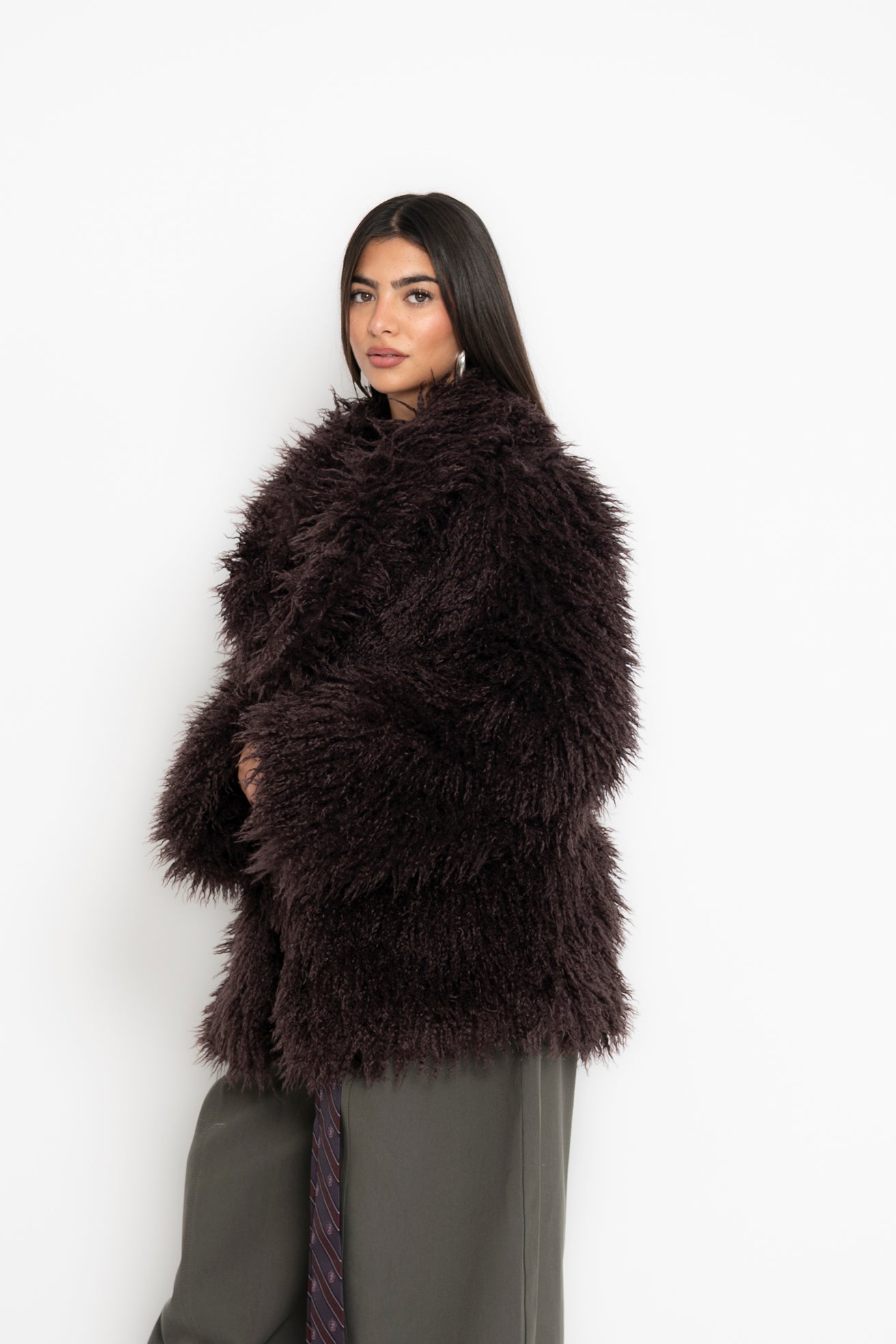 Pelliccia corta teddy brown