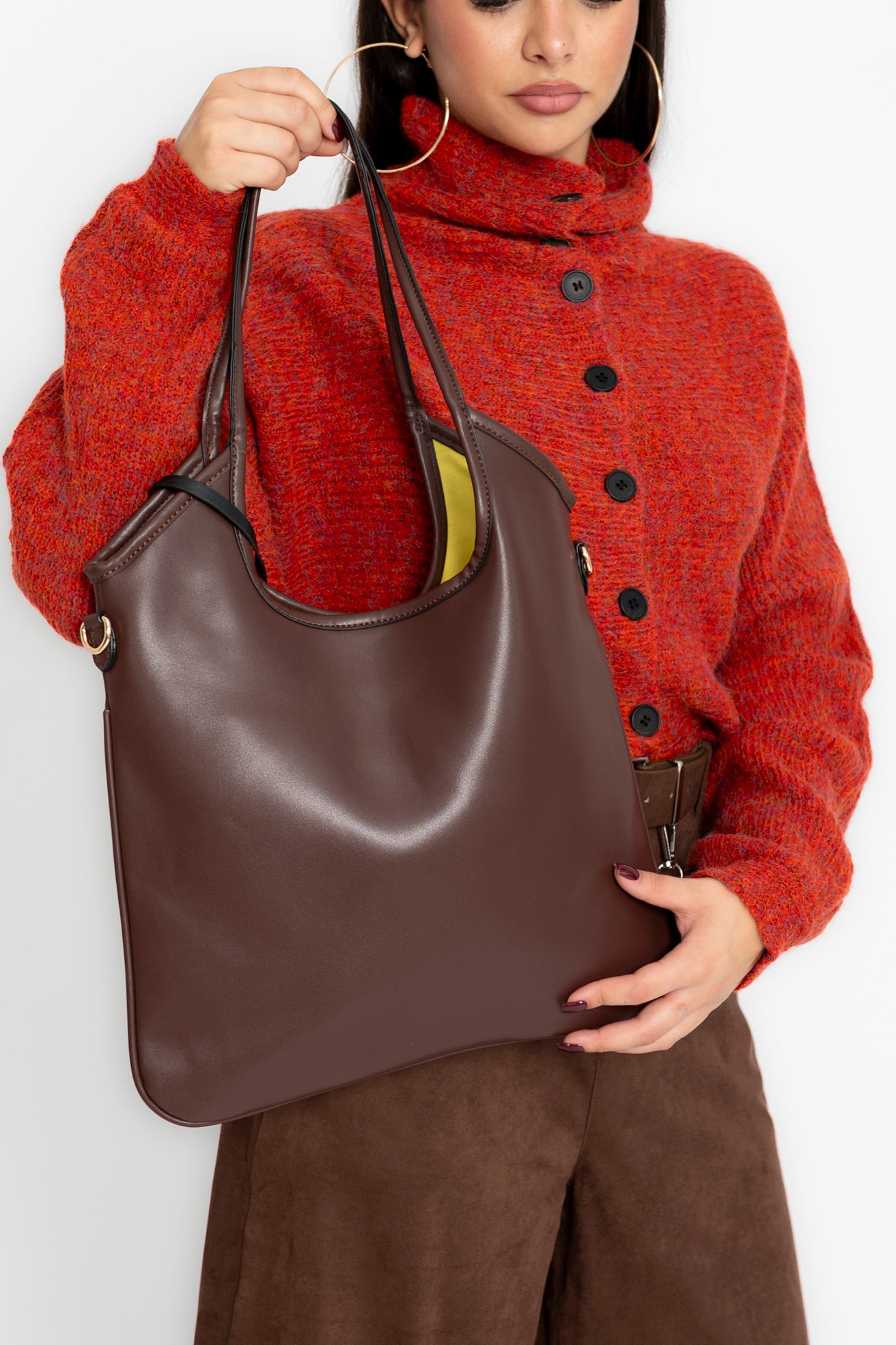 Borsa in ecopelle con mini bag