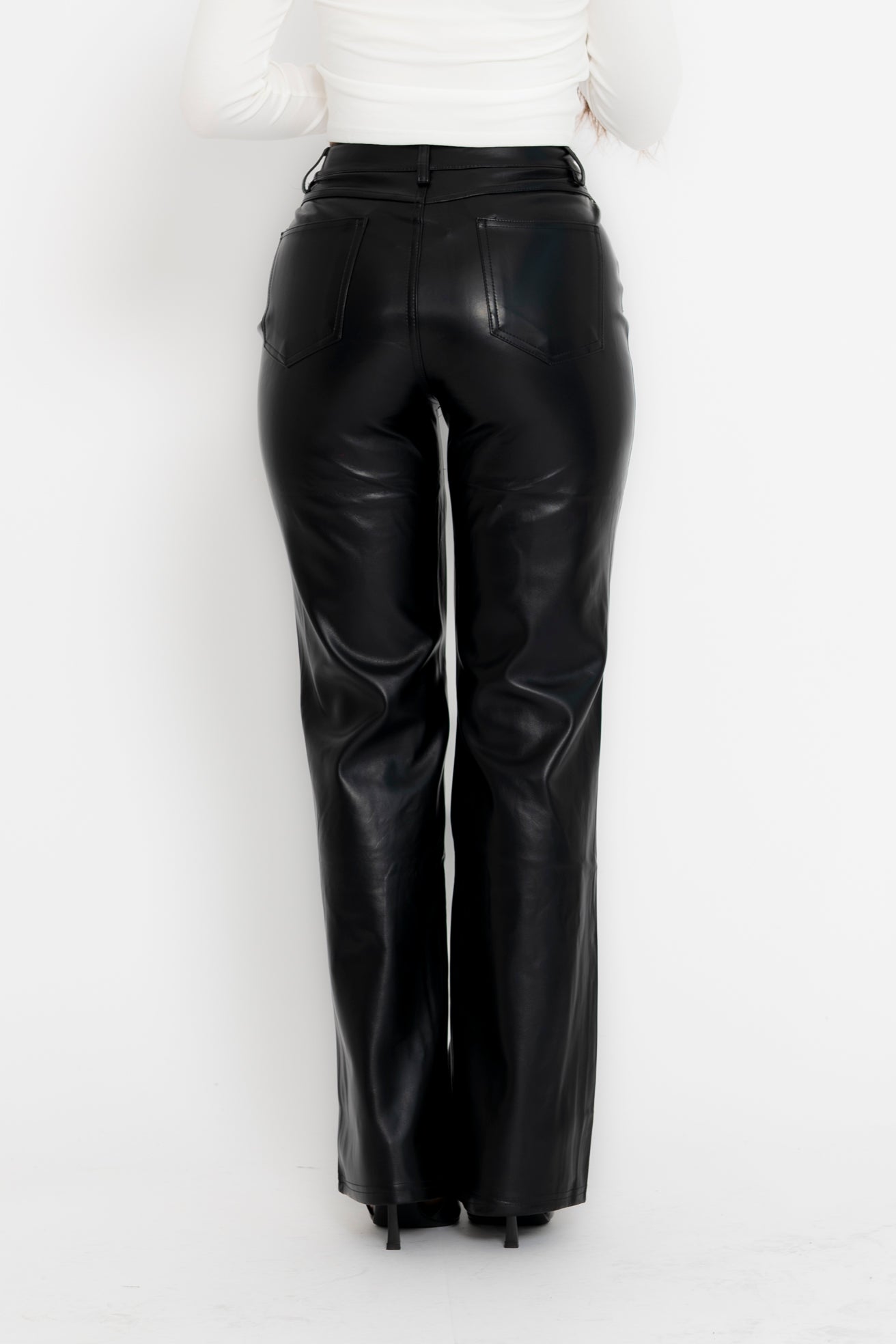 Pantalone in ecopelle nero