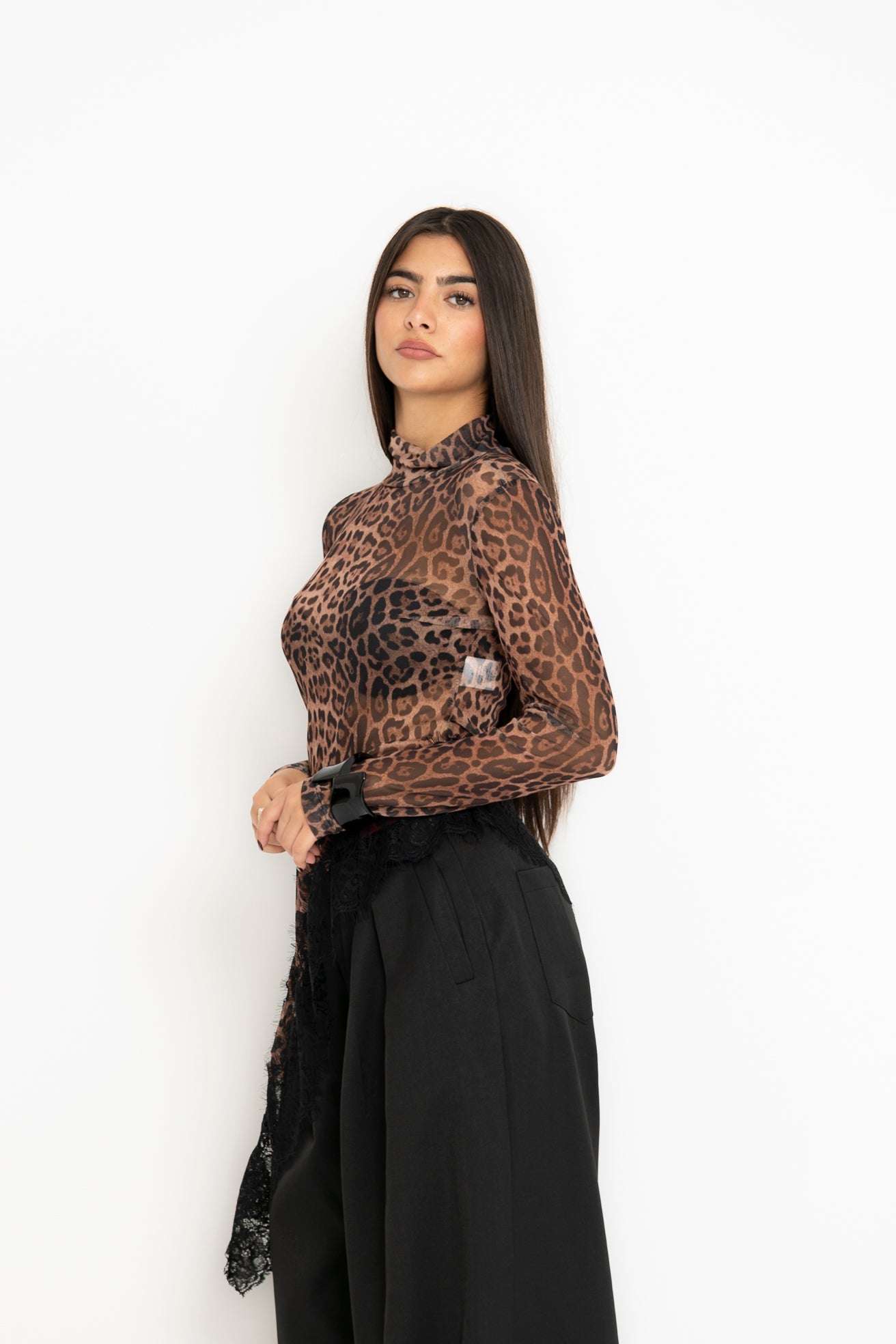 Maglia animalier Lumina asimmetrica