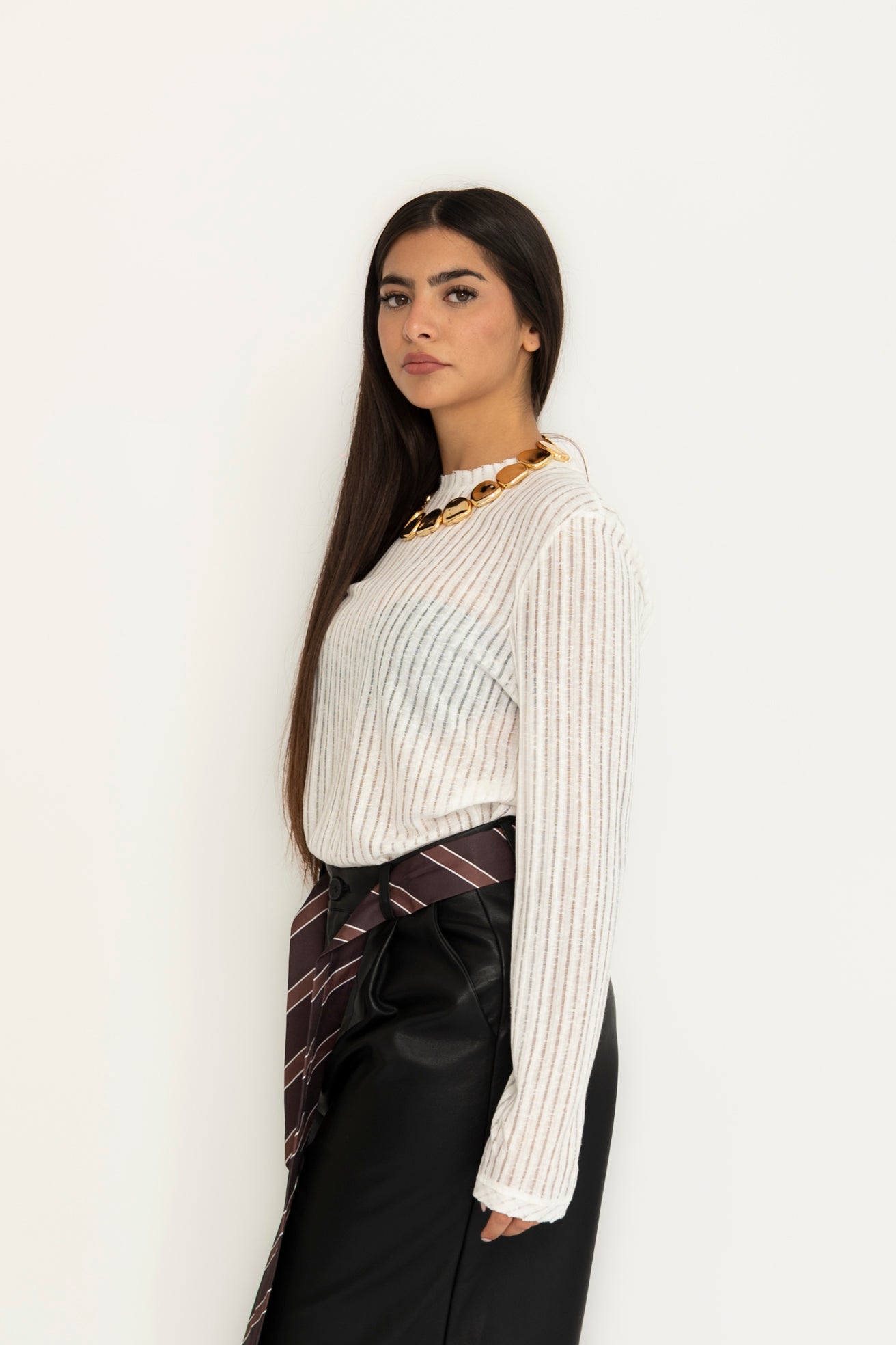 Maglia in filo rigata