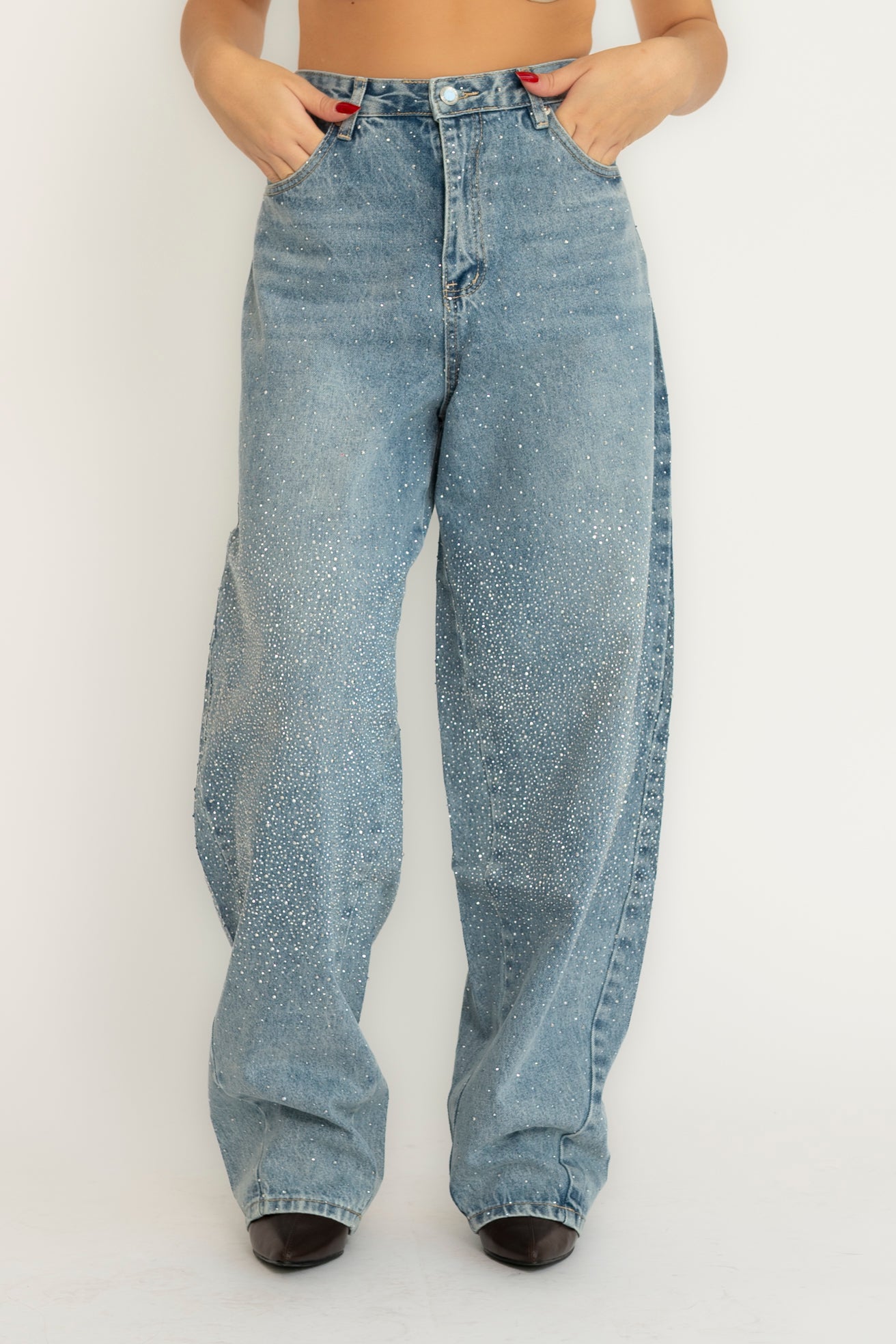 Jeans ballon strass