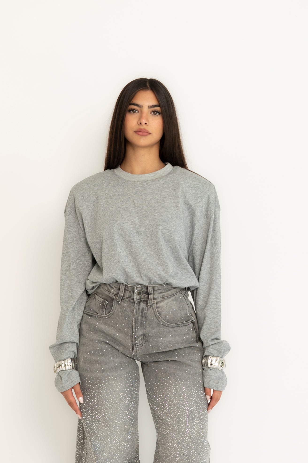 Maglia con spalline manica lunga
