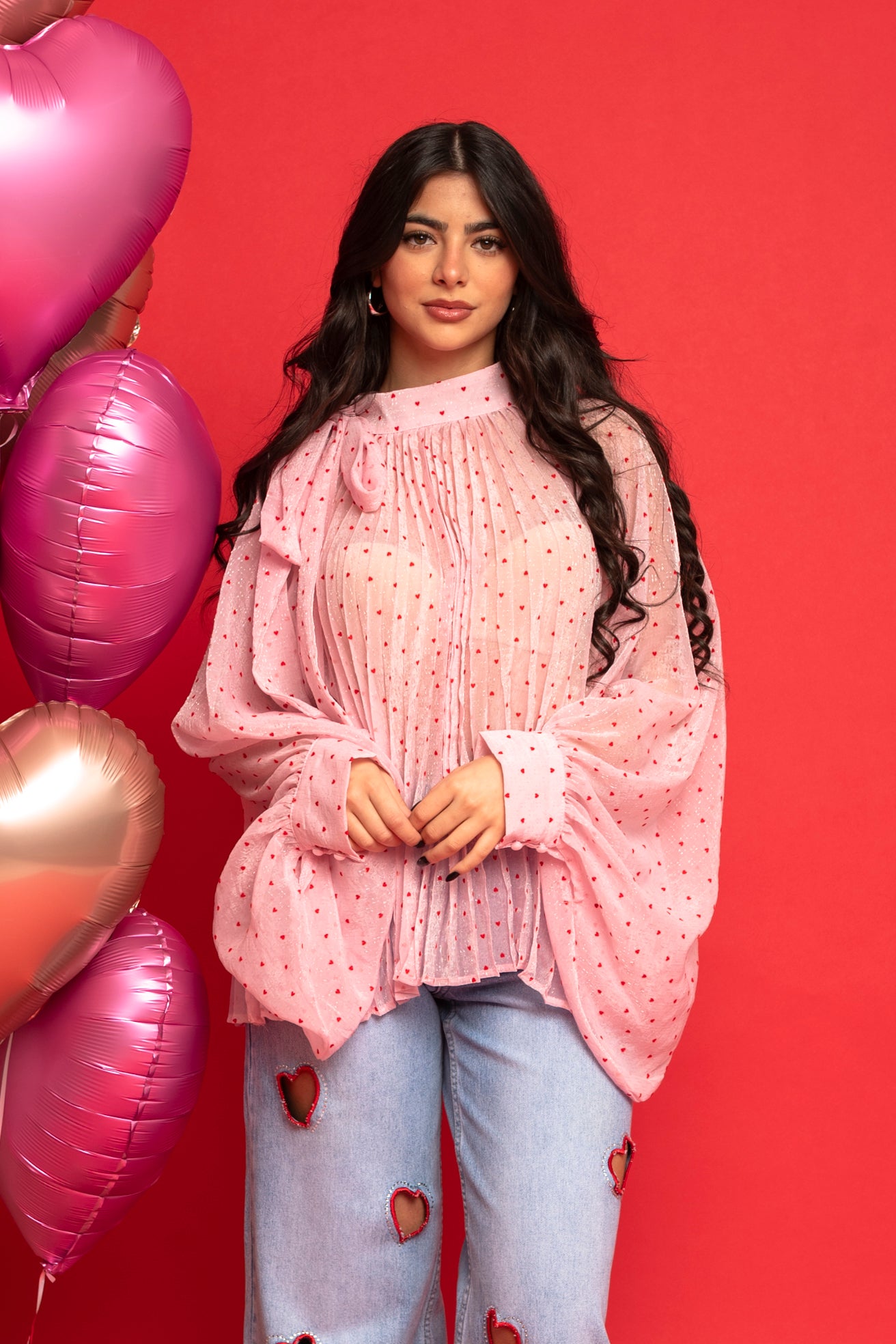 Camicia plissé cuori