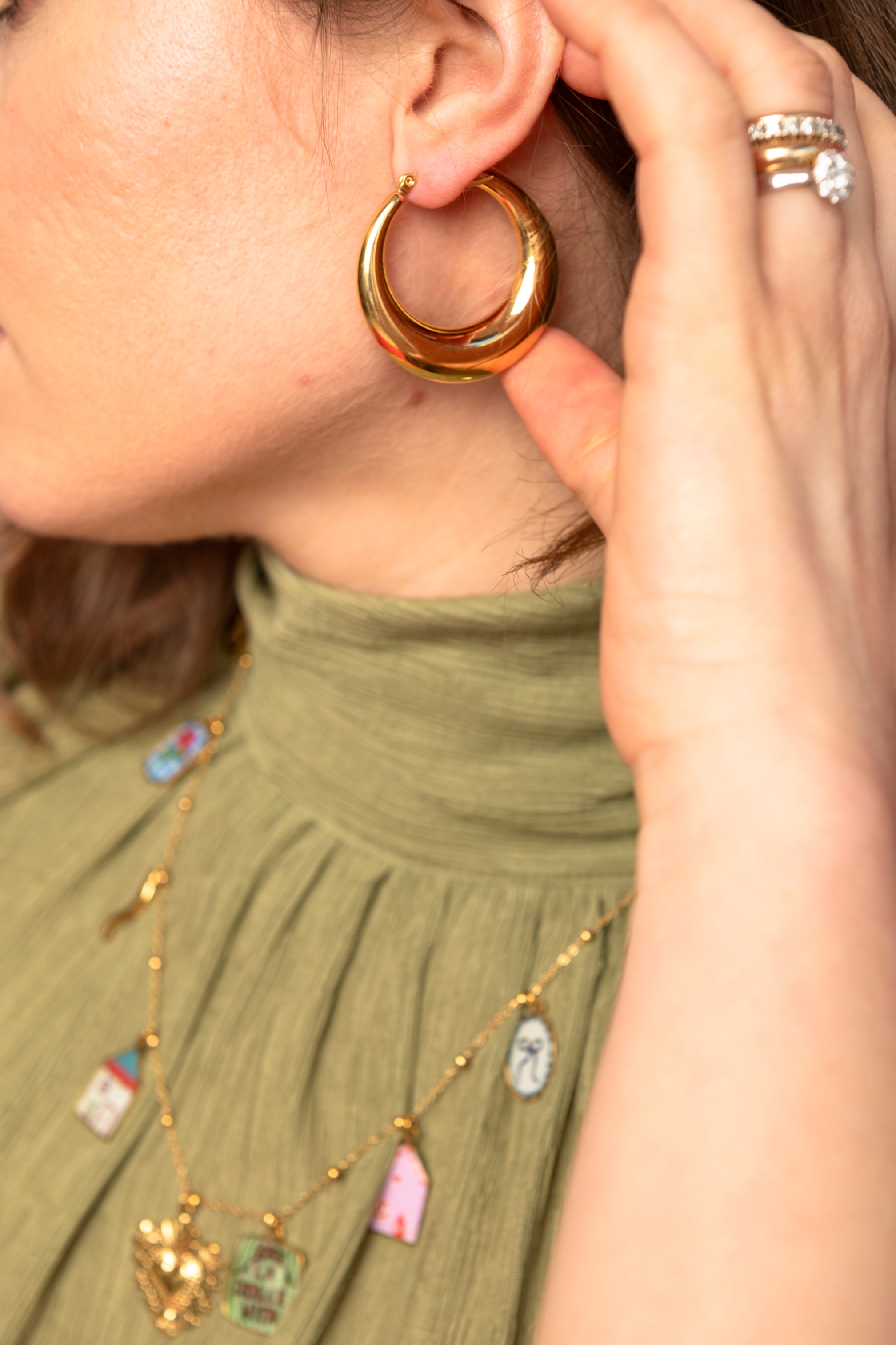 Orecchini cerchio bombato