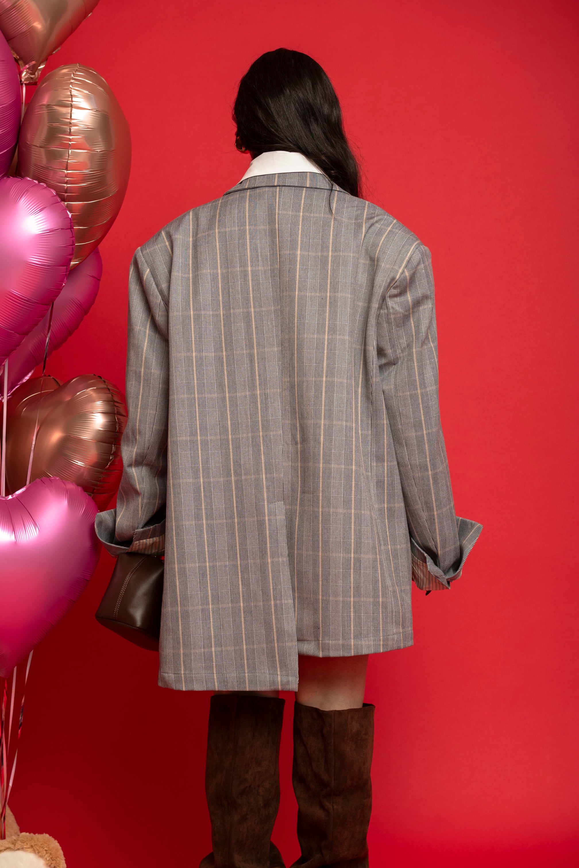 Giacca over a quadri grey