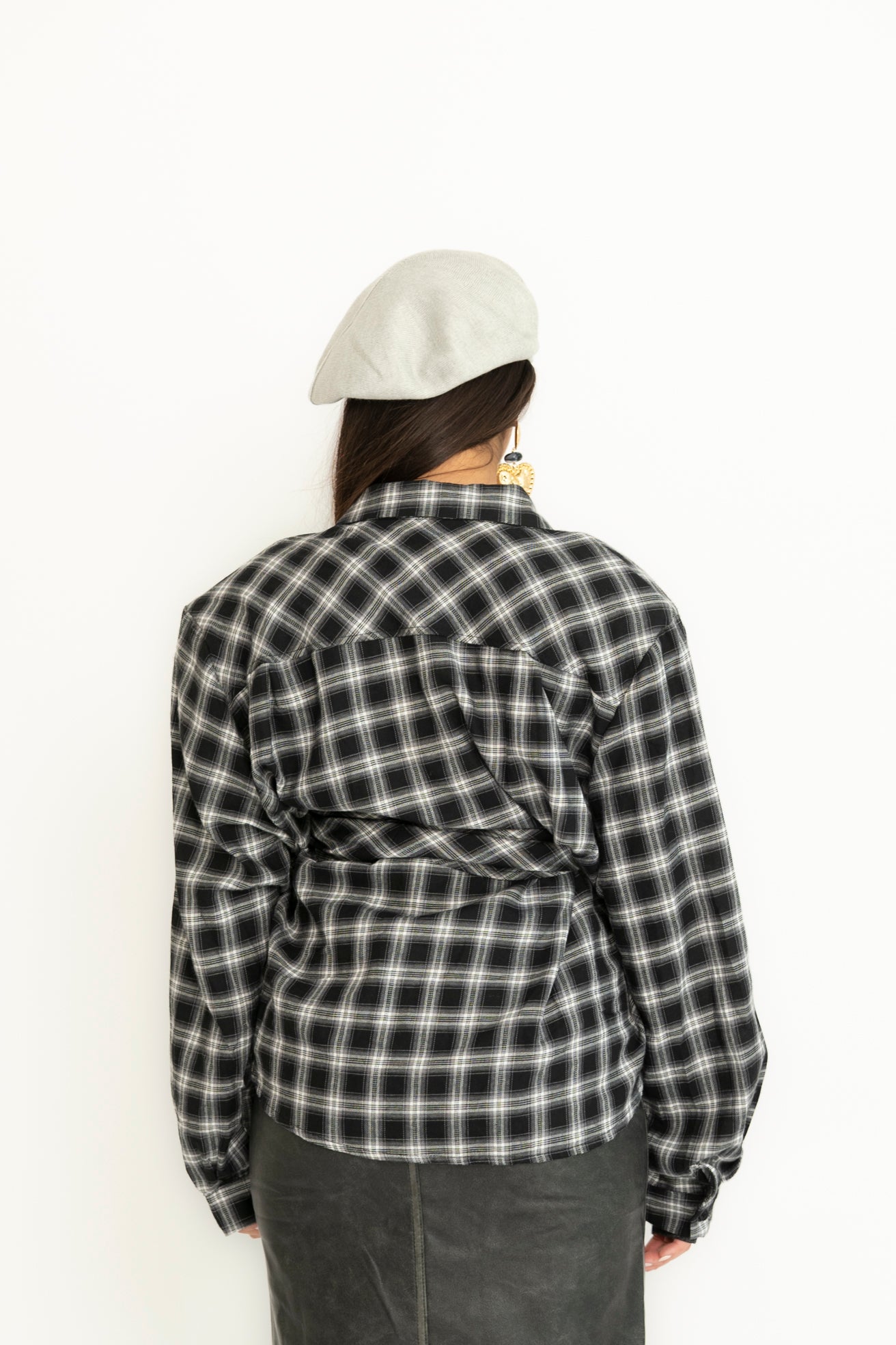 Camicia a quadri con laccio