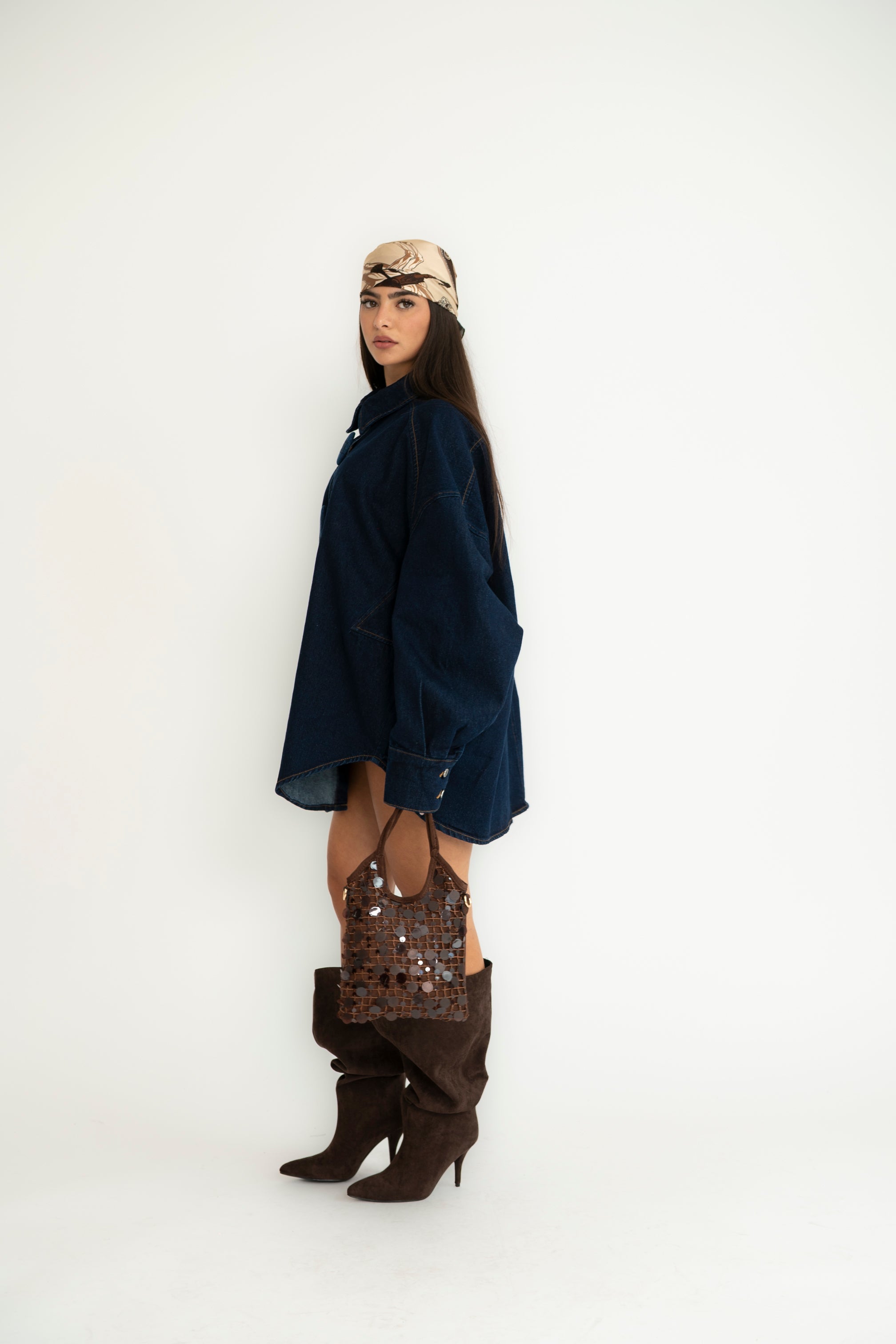 Maxi camicia denim