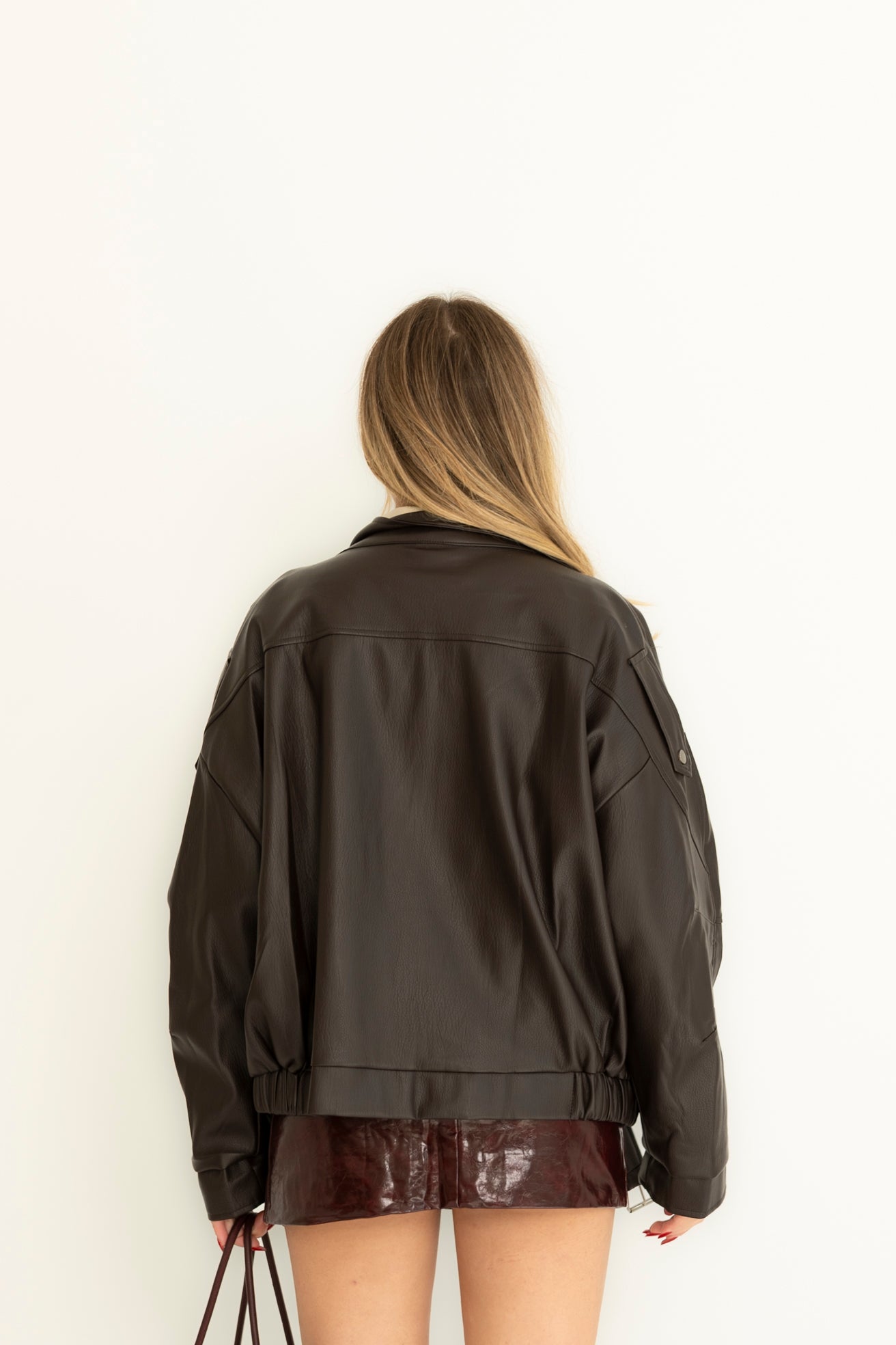 Giubbino in ecopelle brown