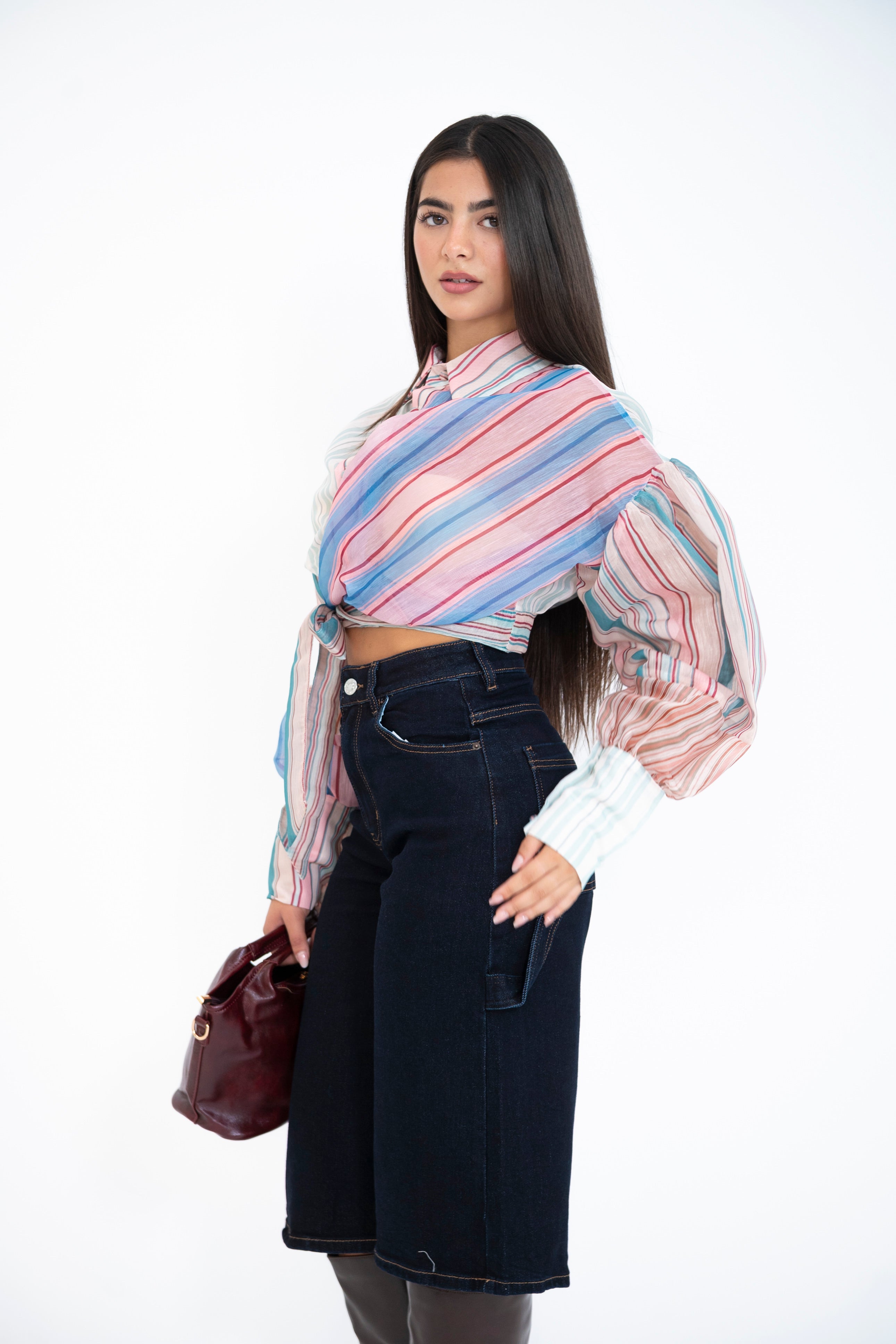 Camicia crop velata