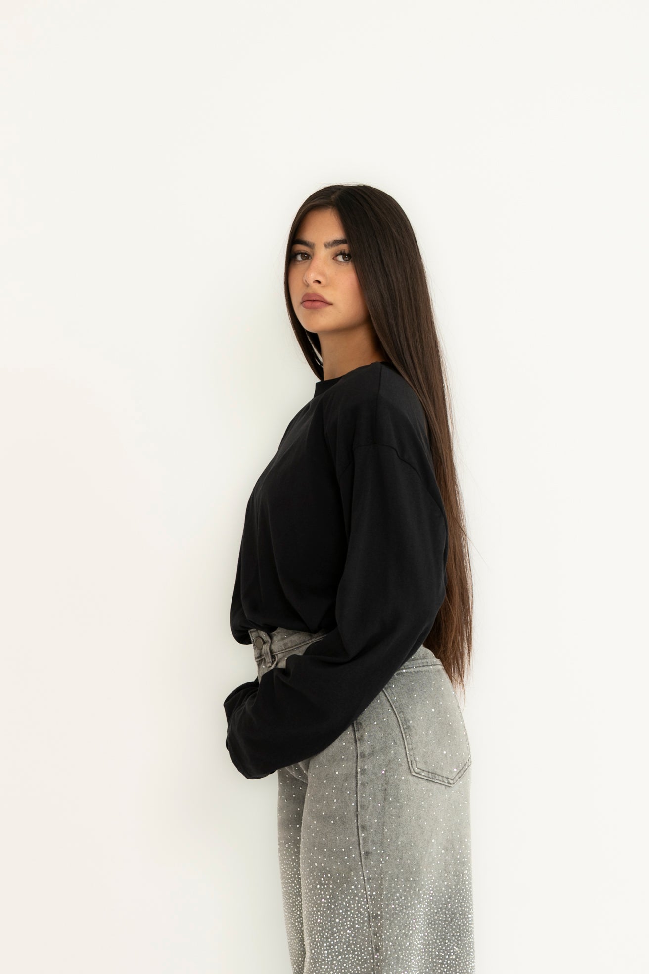 Maglia con spalline manica lunga