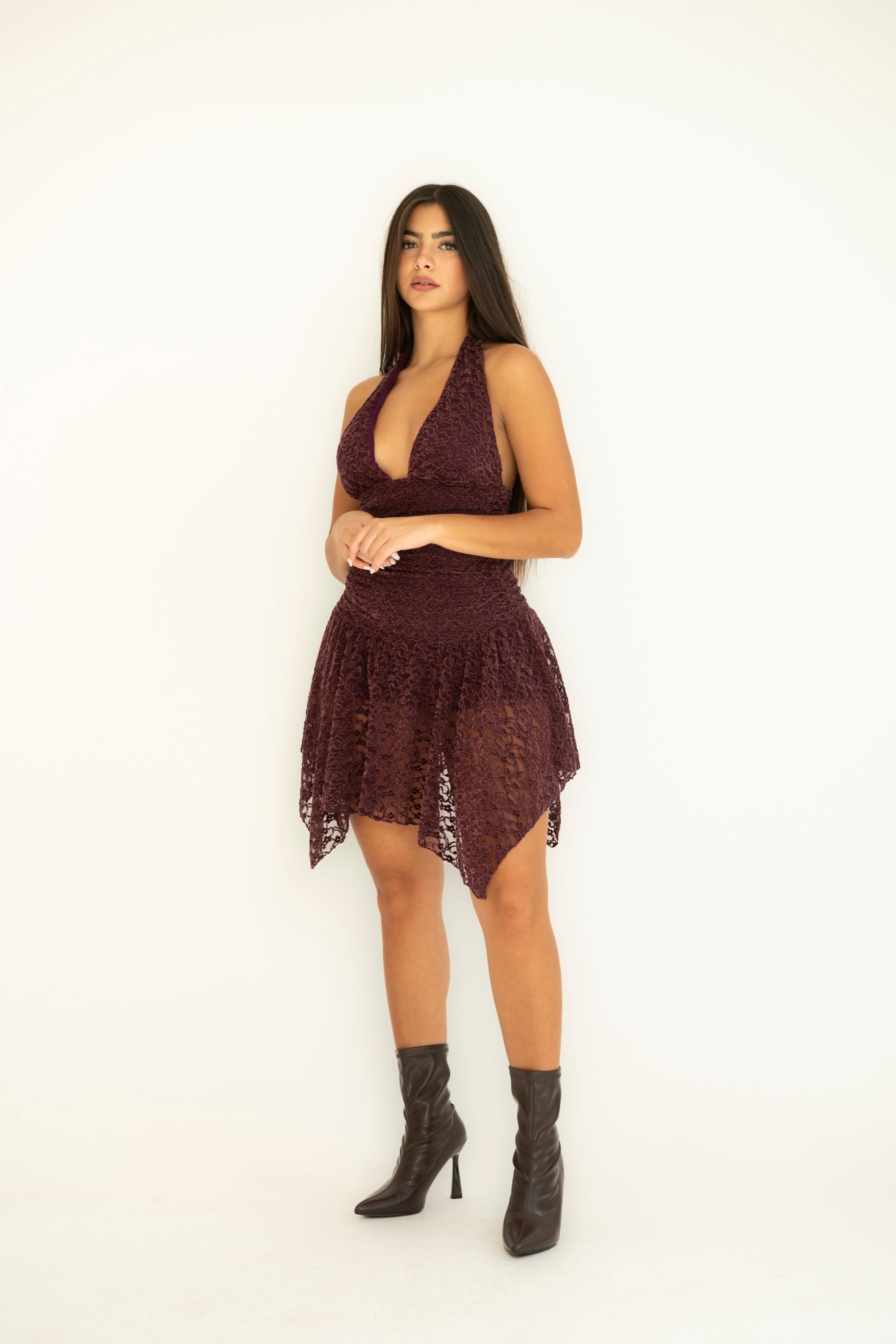 Abitino con ricami in velluto