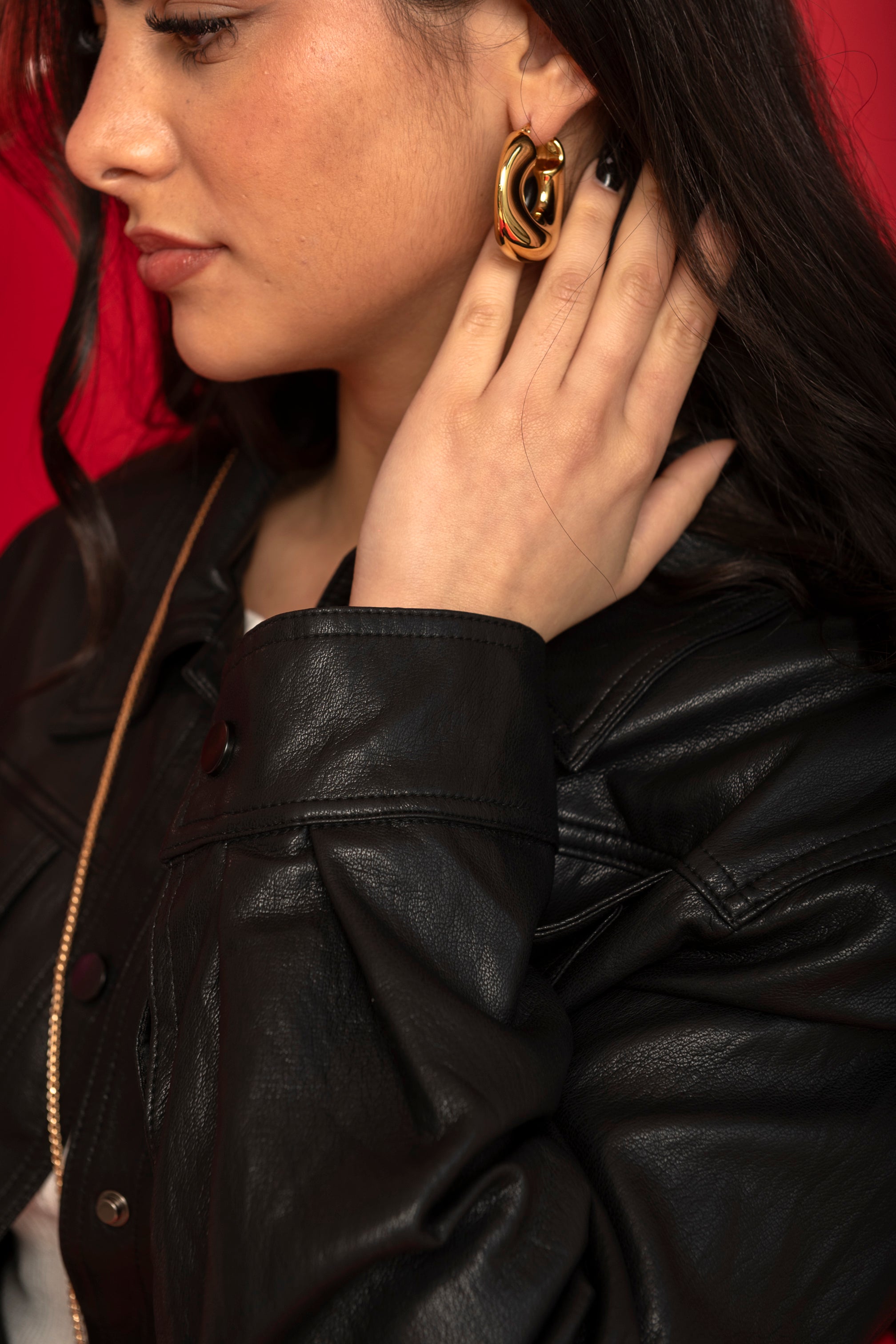 Orecchini cerchio ondulato big