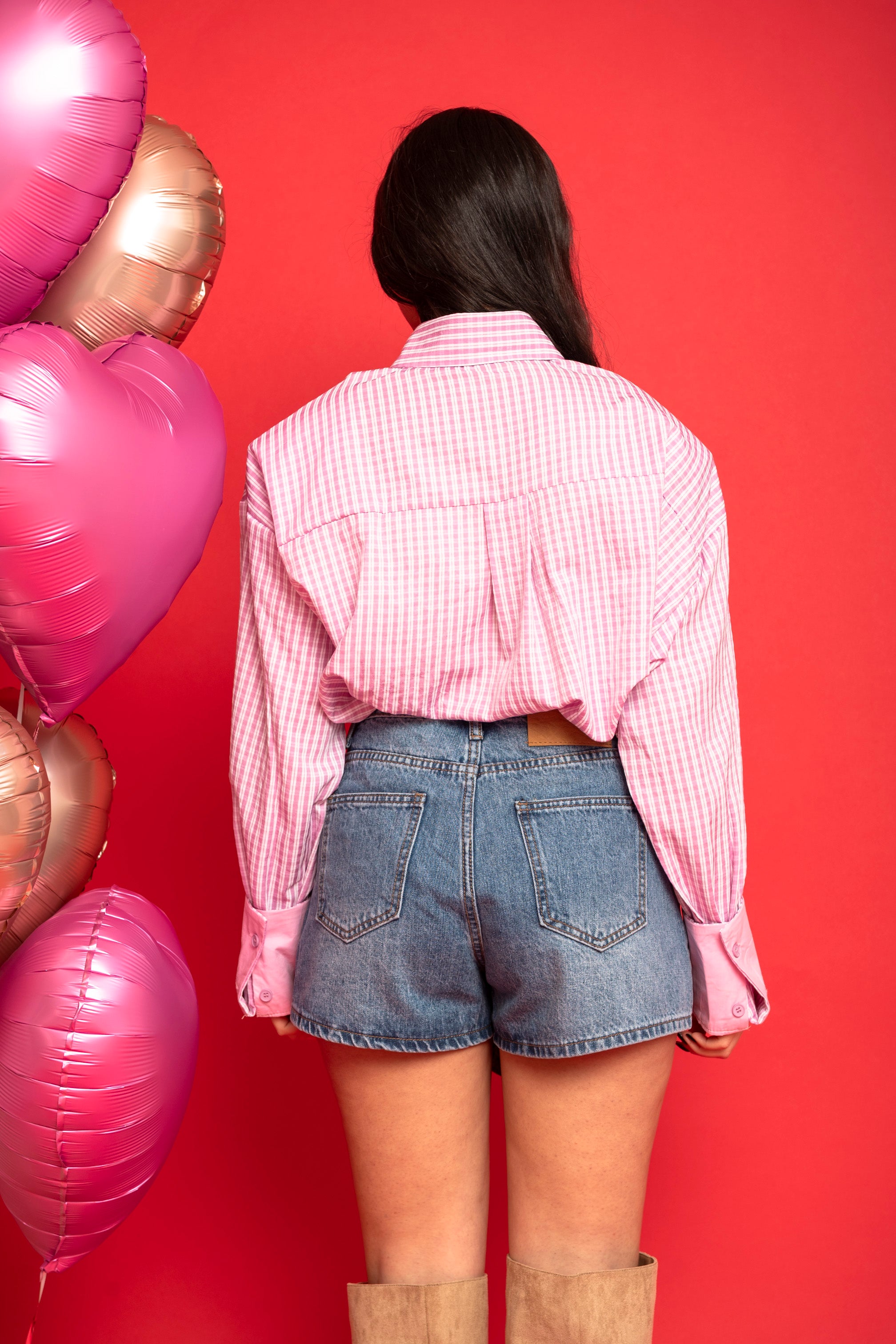 Camicia a quadri pink