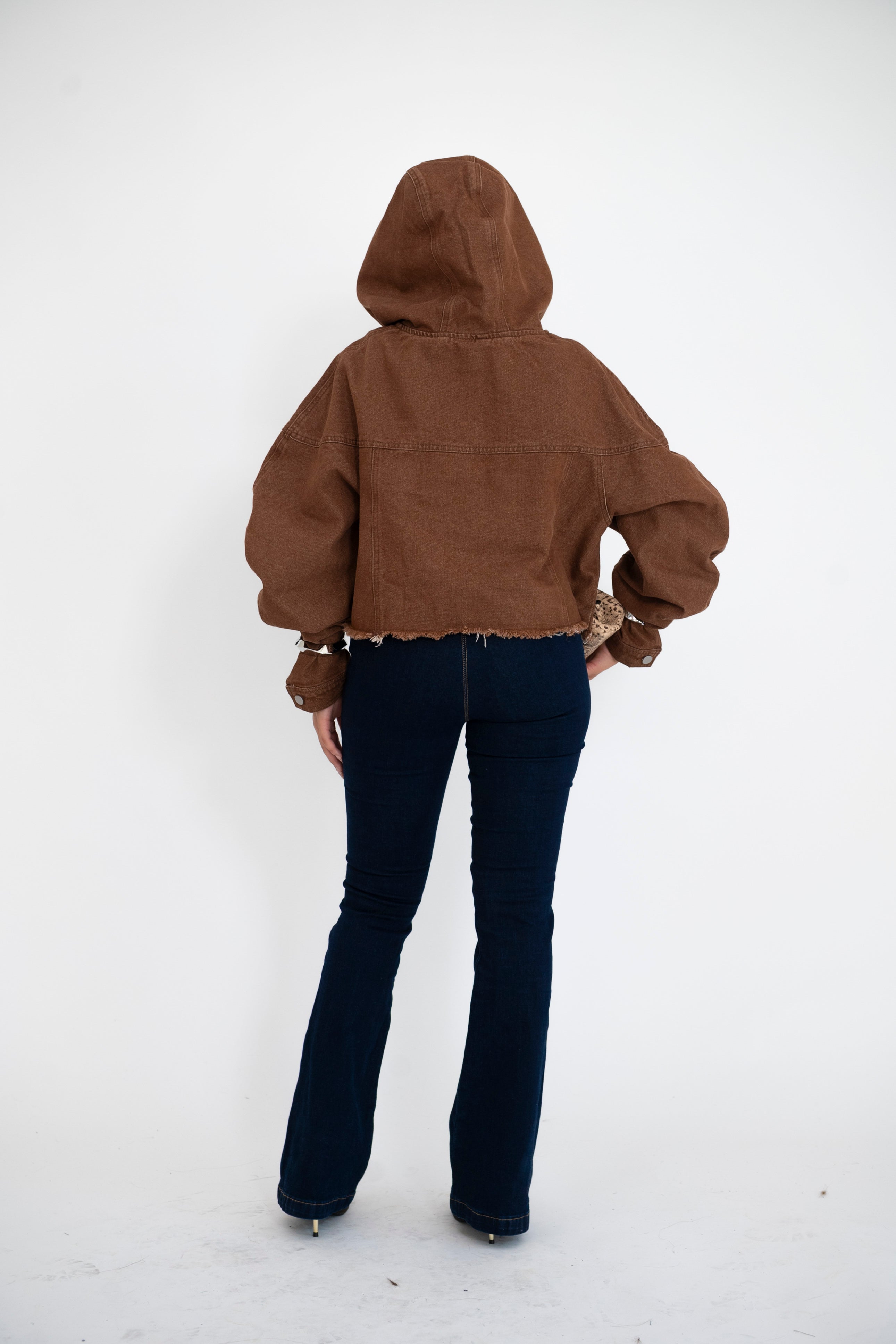 Felpa crop denim