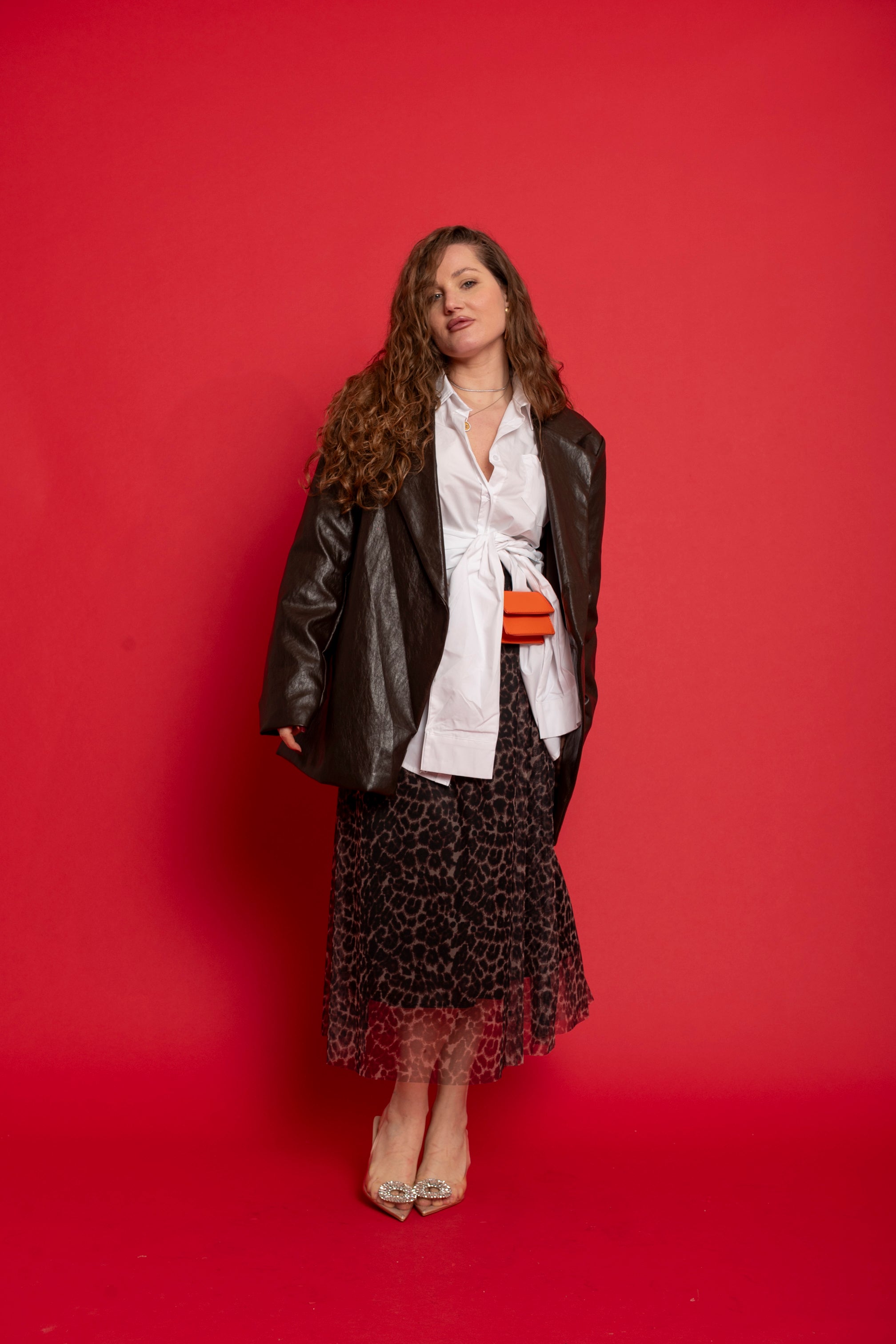 Gonna in tulle animalier