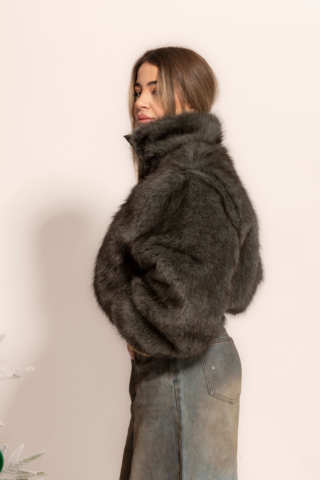 Bomber pelliccia green