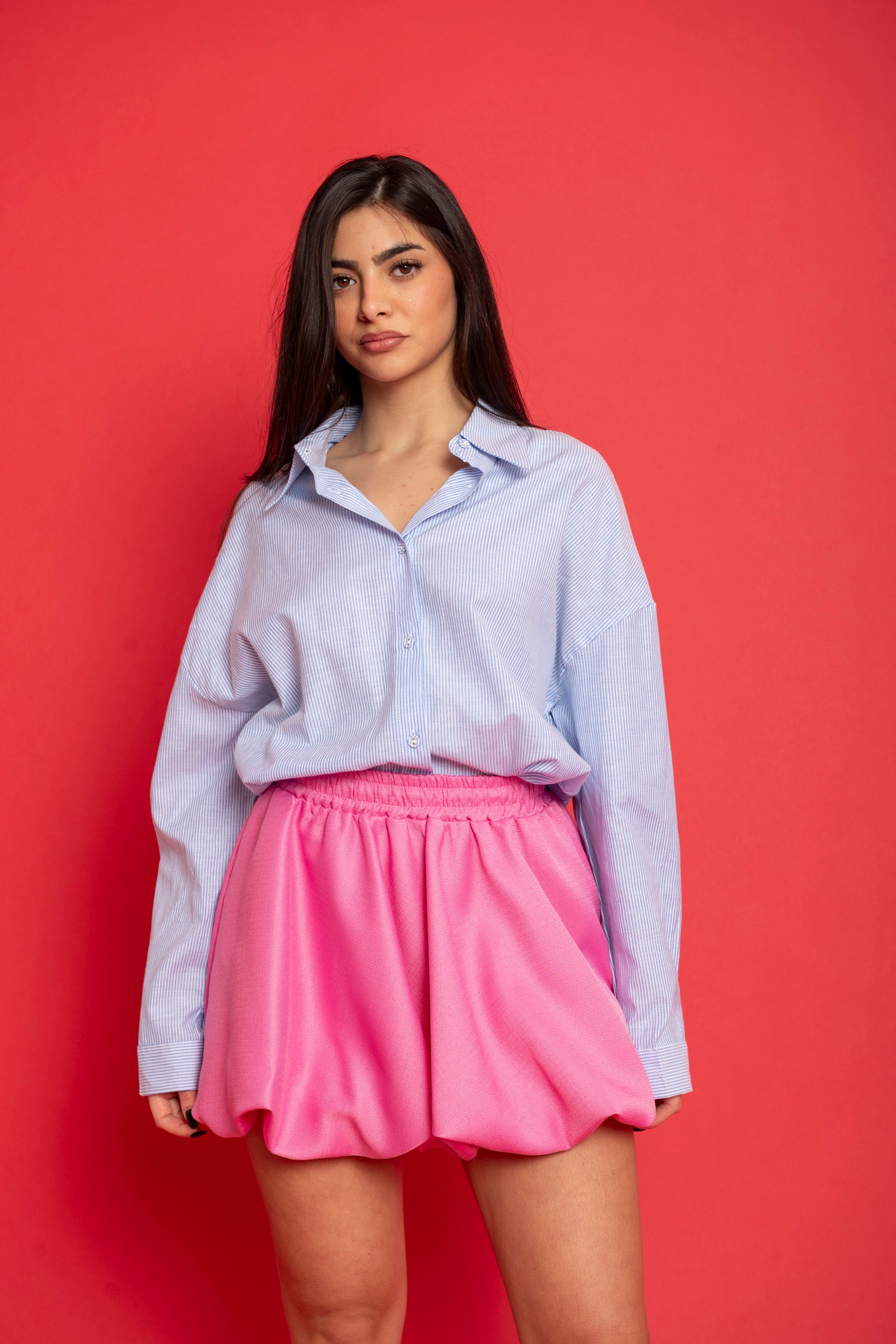 Camicia a righe con scritta