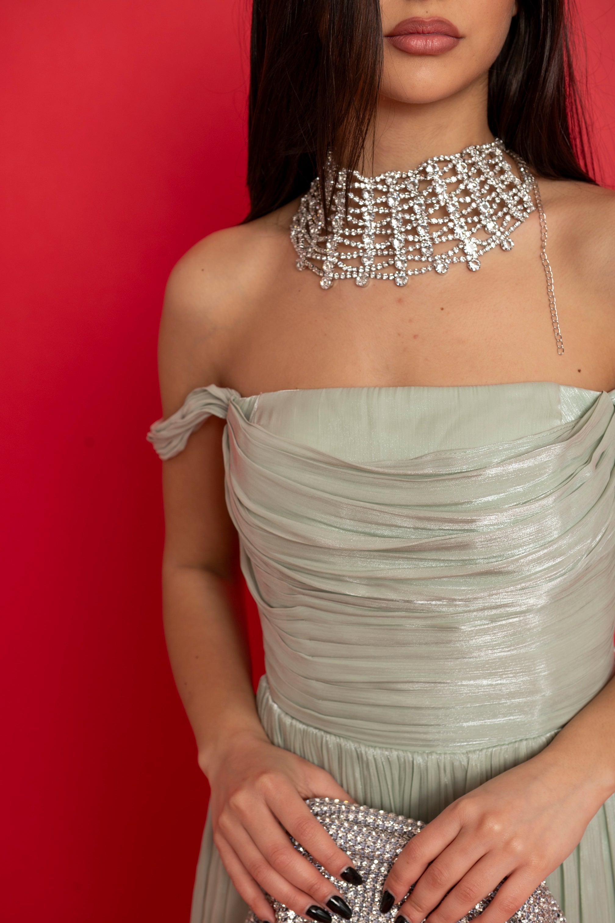 Abito da cerimonia con plissé