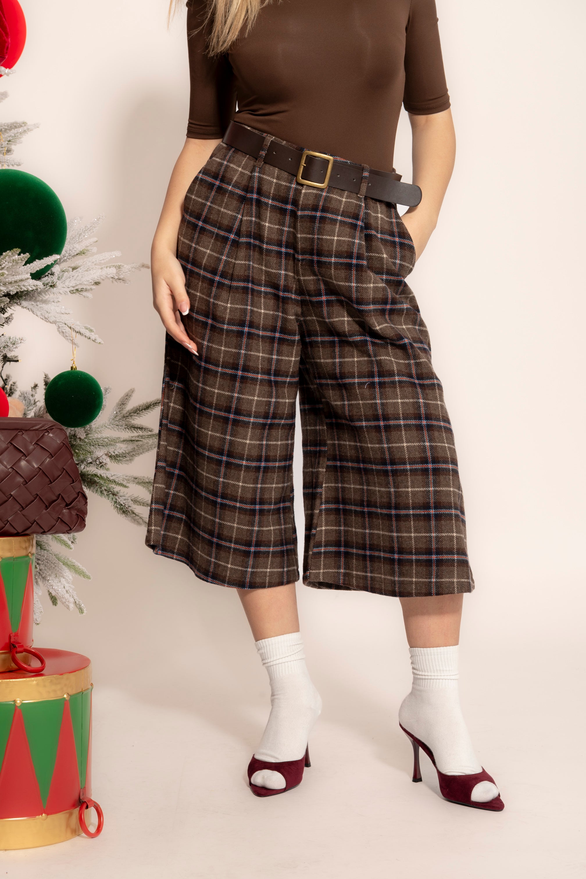 Bermuda a quadri brown