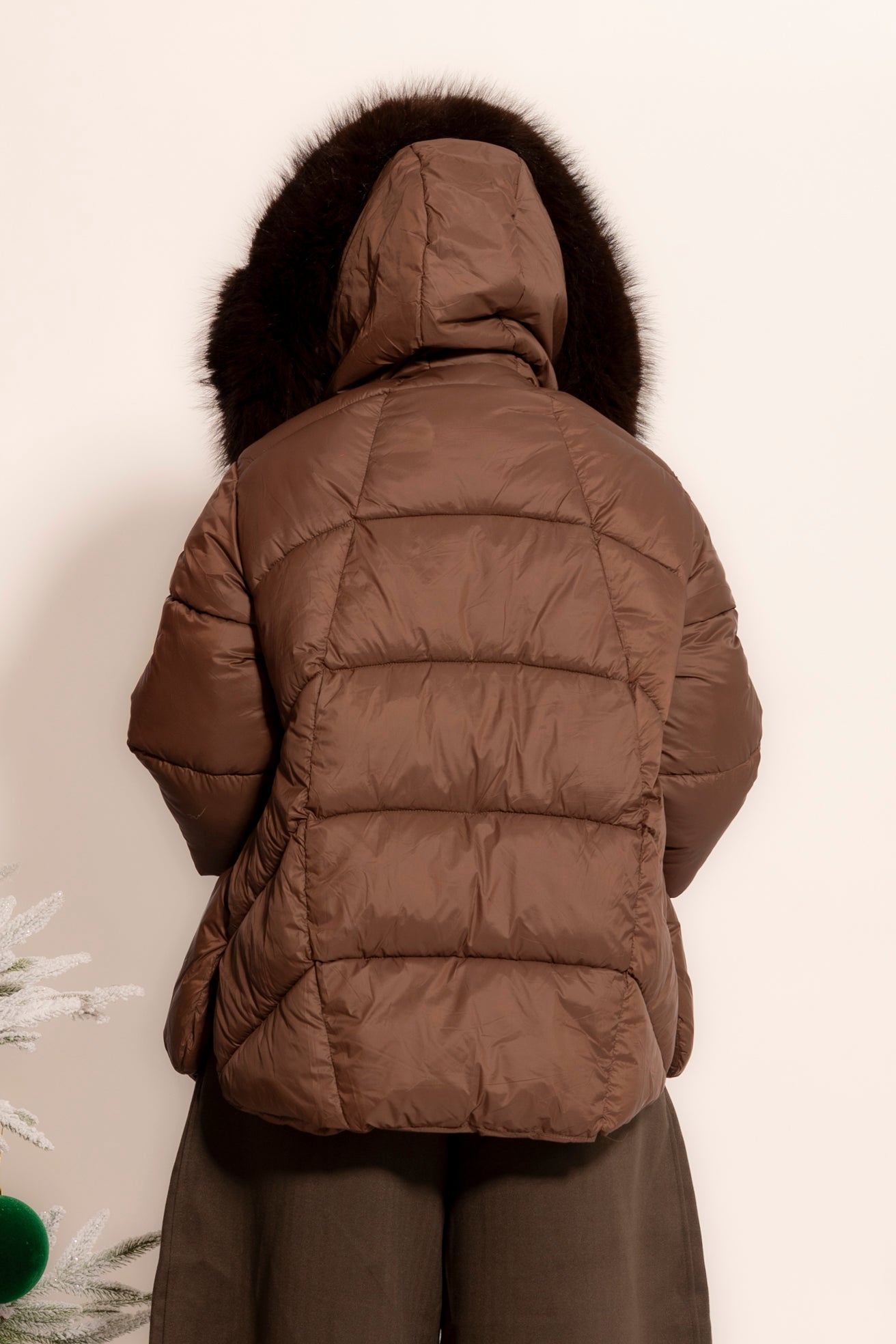 Giubbino con cappuccio e pelliccia