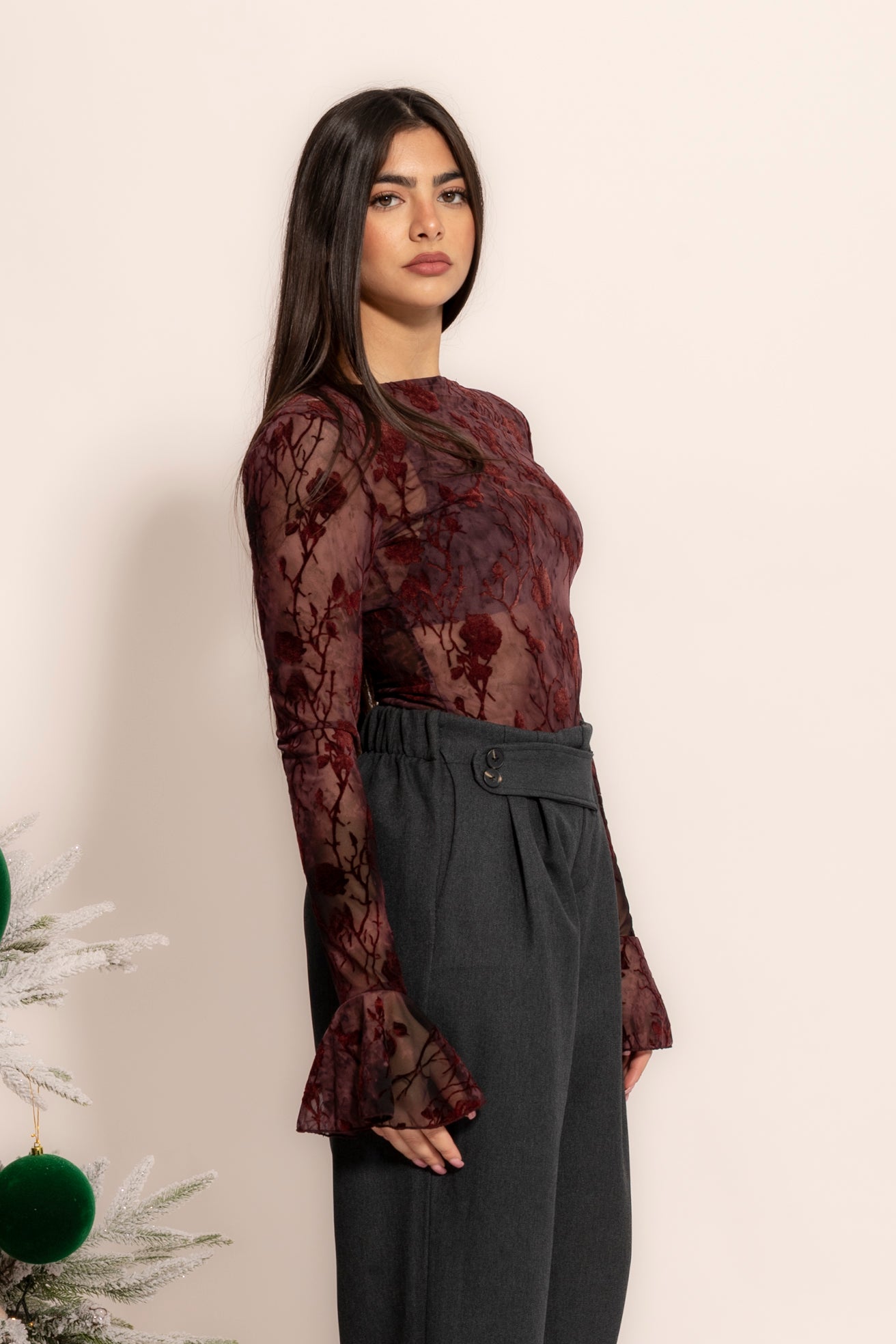 Body con dettagli in velluto