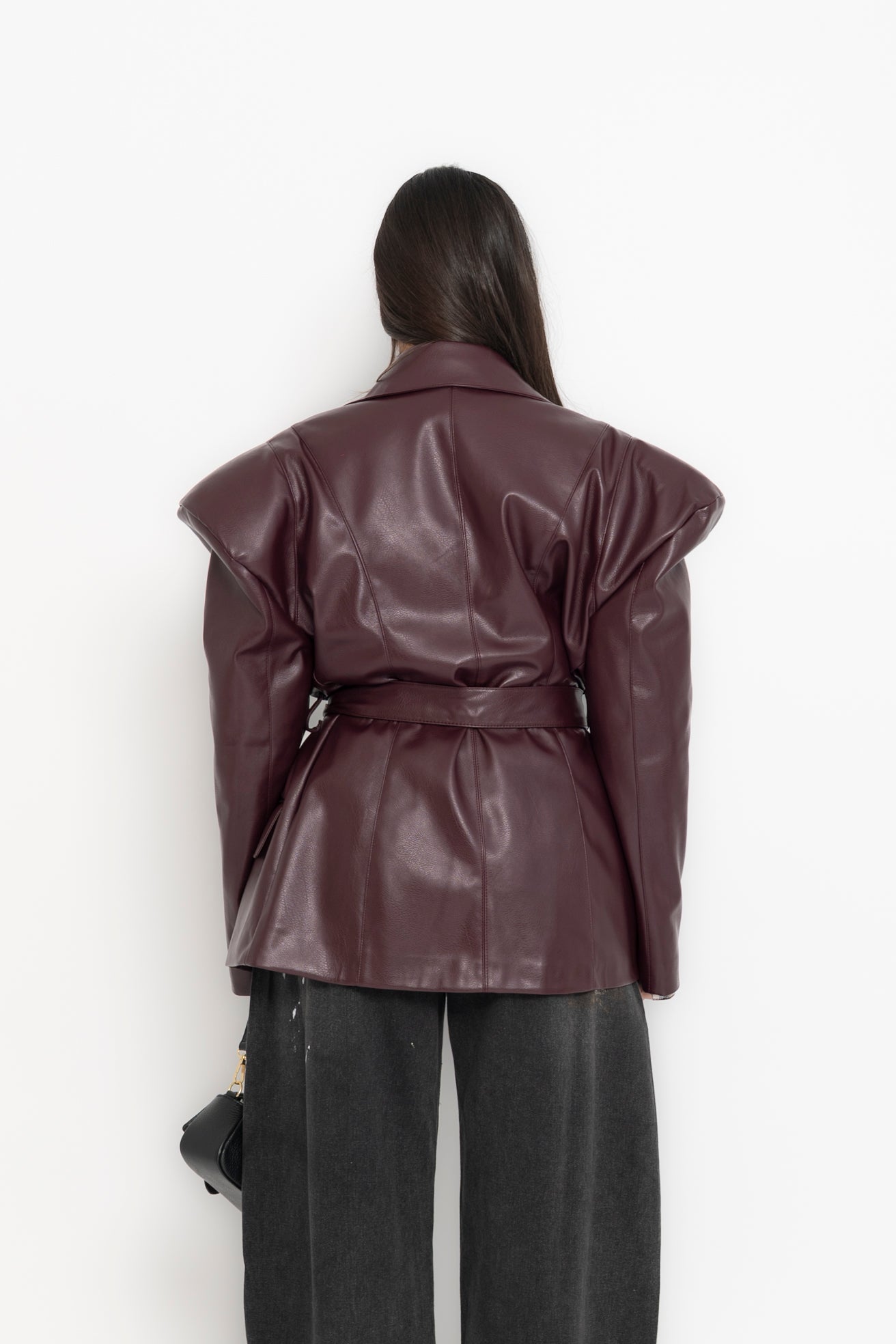 Giacca ecopelle bordeaux