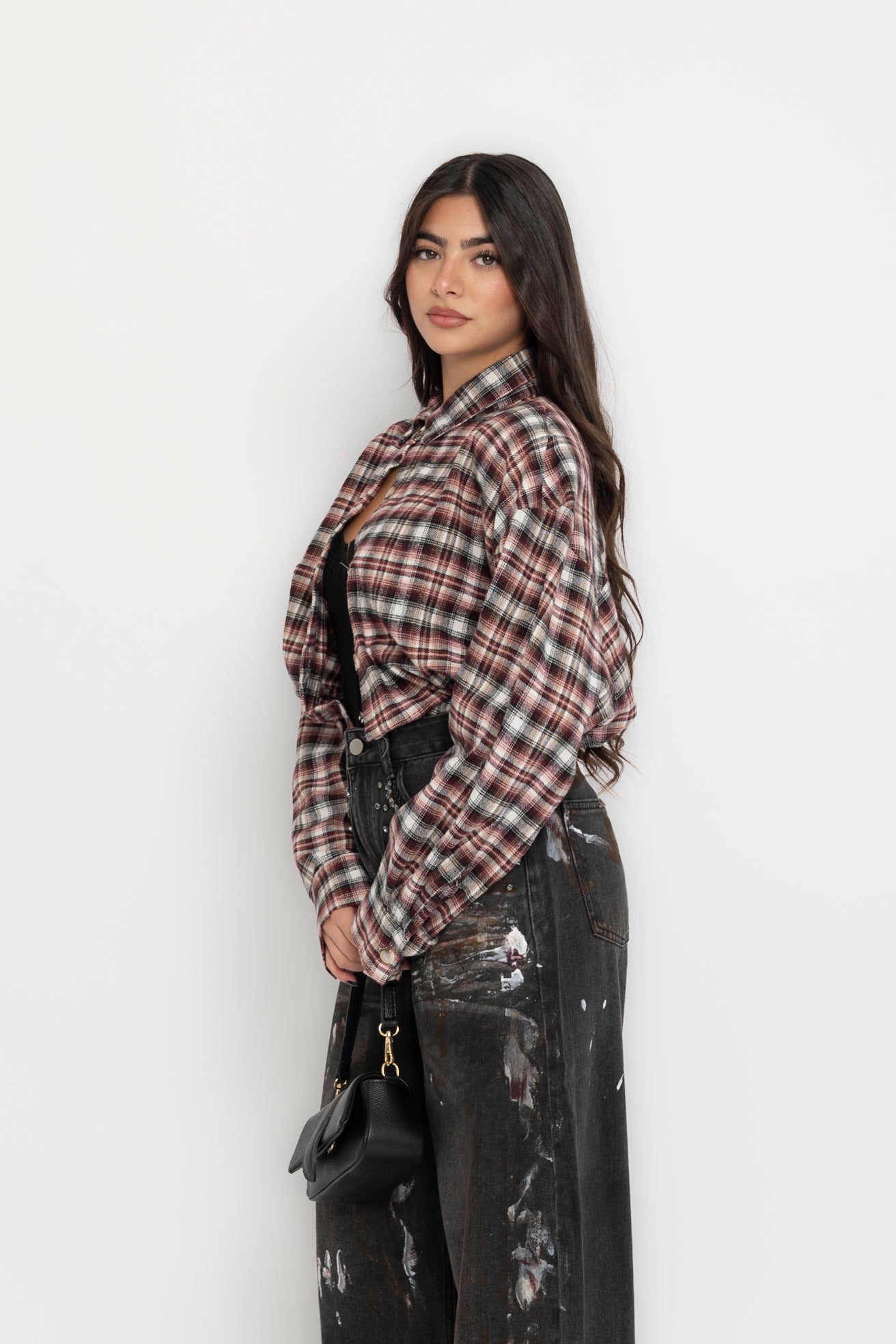 Camicia quadri bordeaux