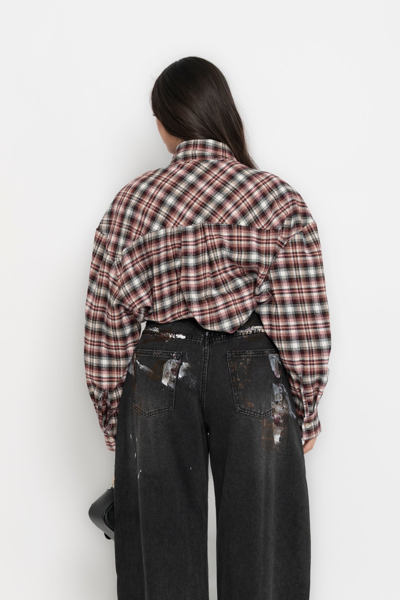 Camicia quadri bordeaux