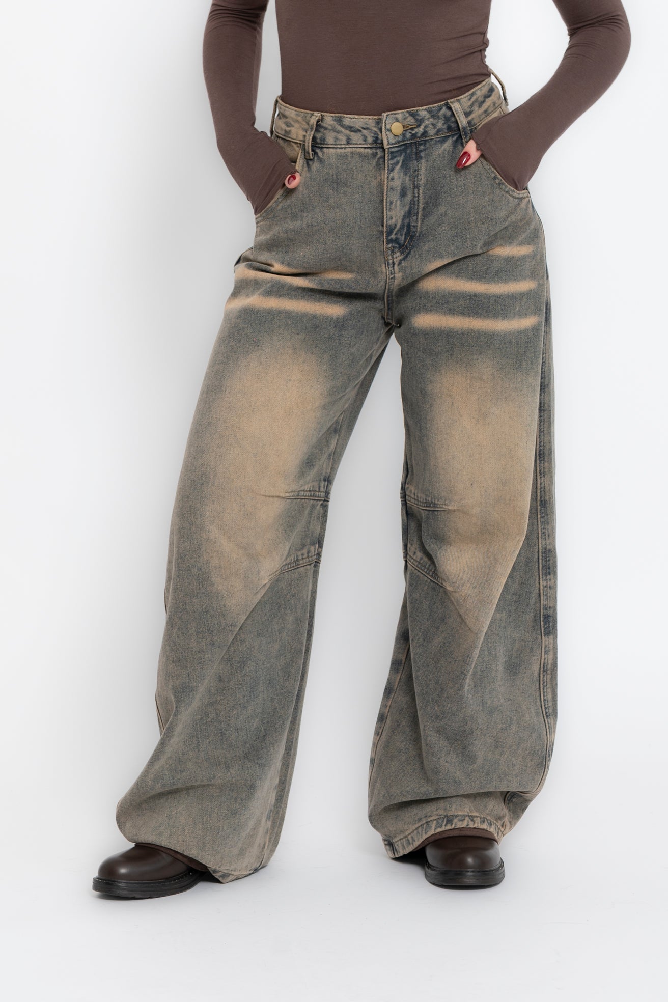 Jeans ballon sabbiato