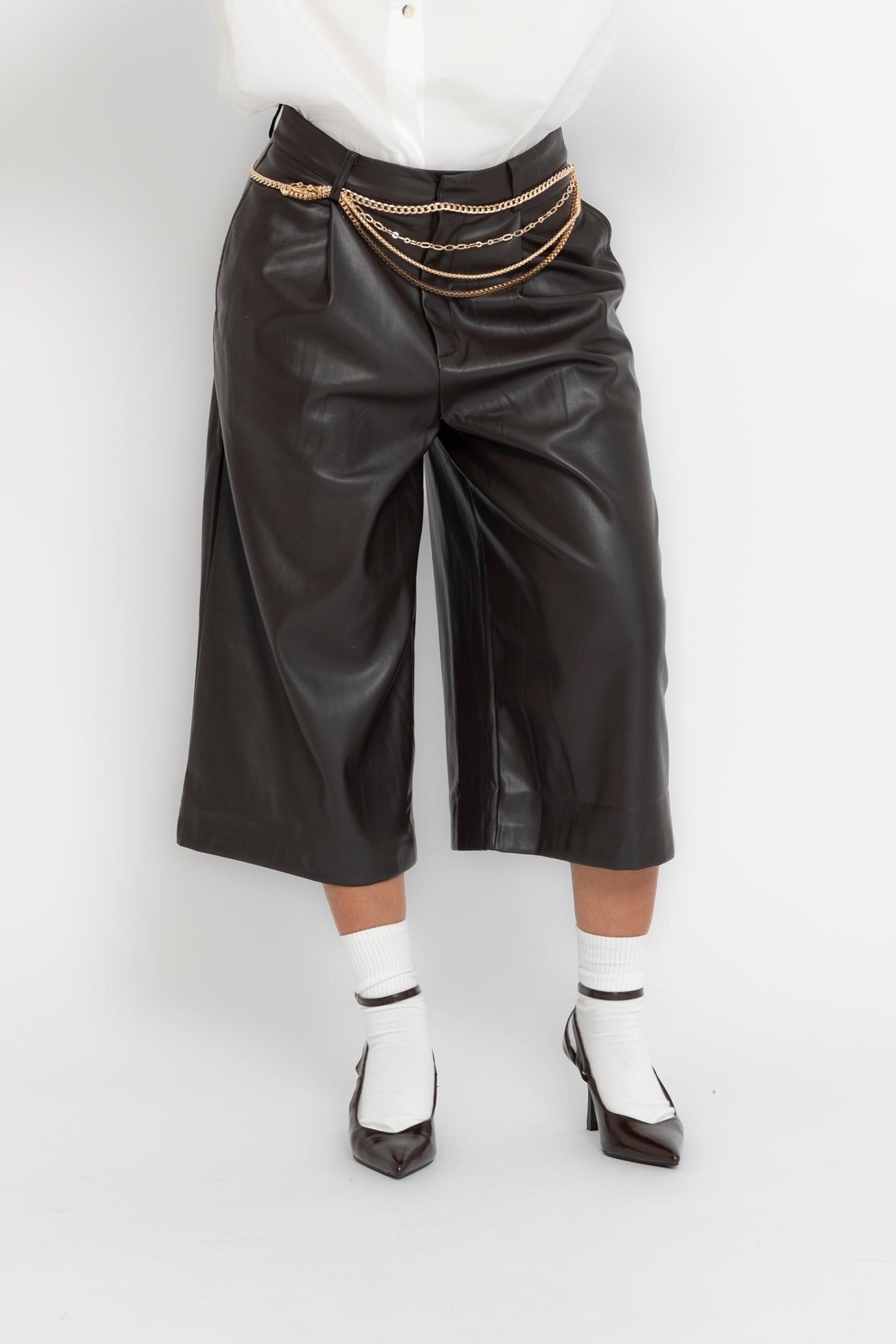 Bermuda ecopelle testa di moro