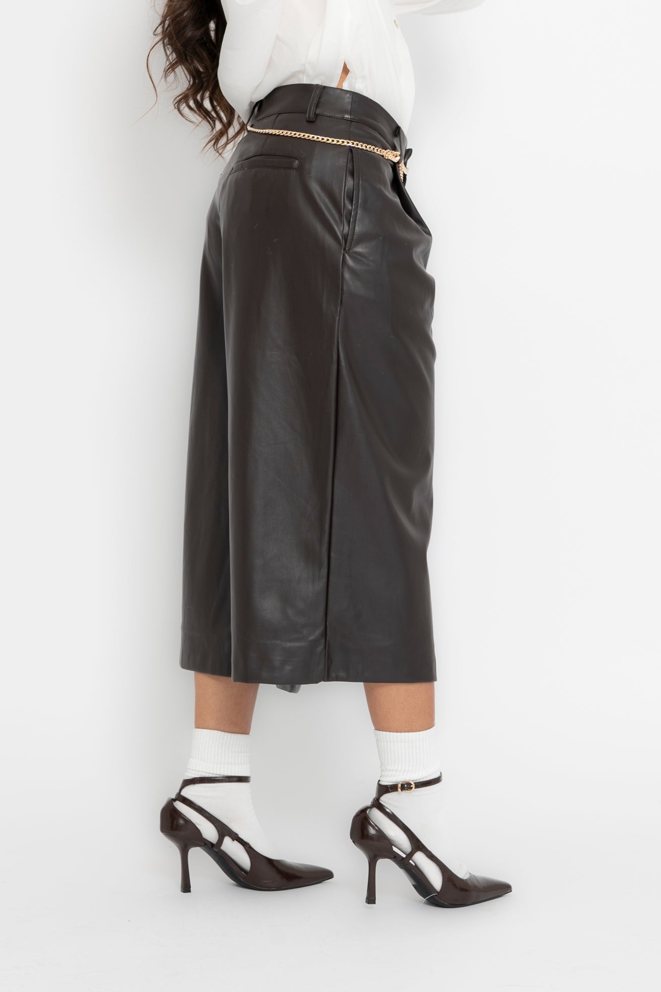 Bermuda ecopelle testa di moro