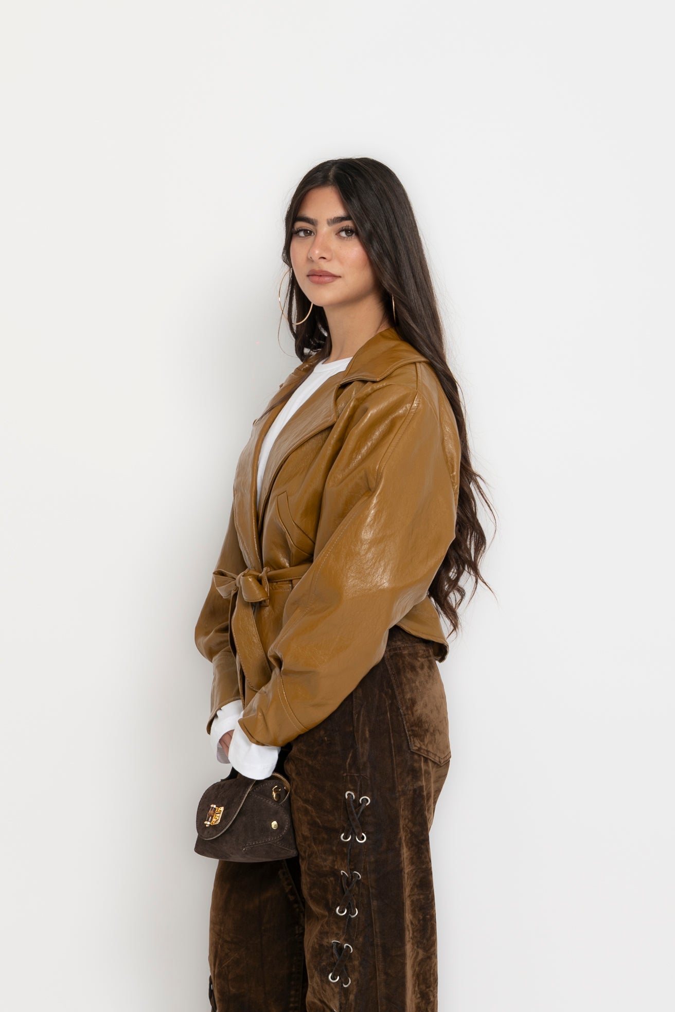 Giubbino in ecopelle senape