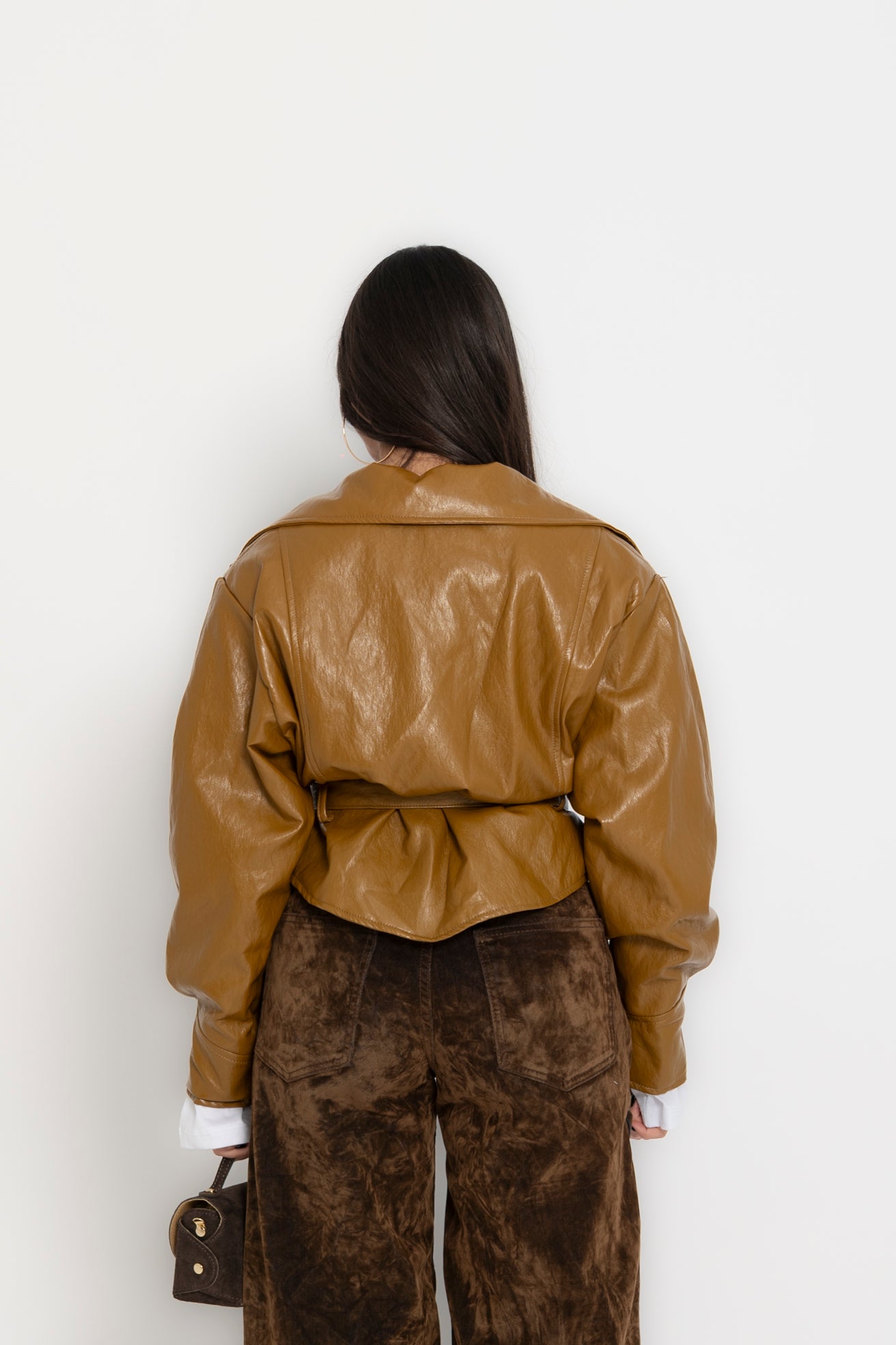 Giubbino in ecopelle senape