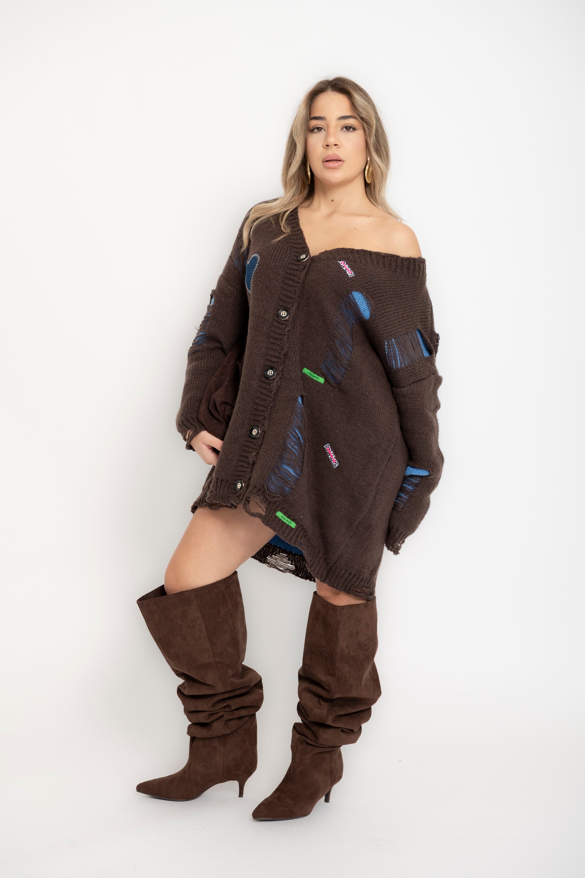 Cardigan over sfrangiato