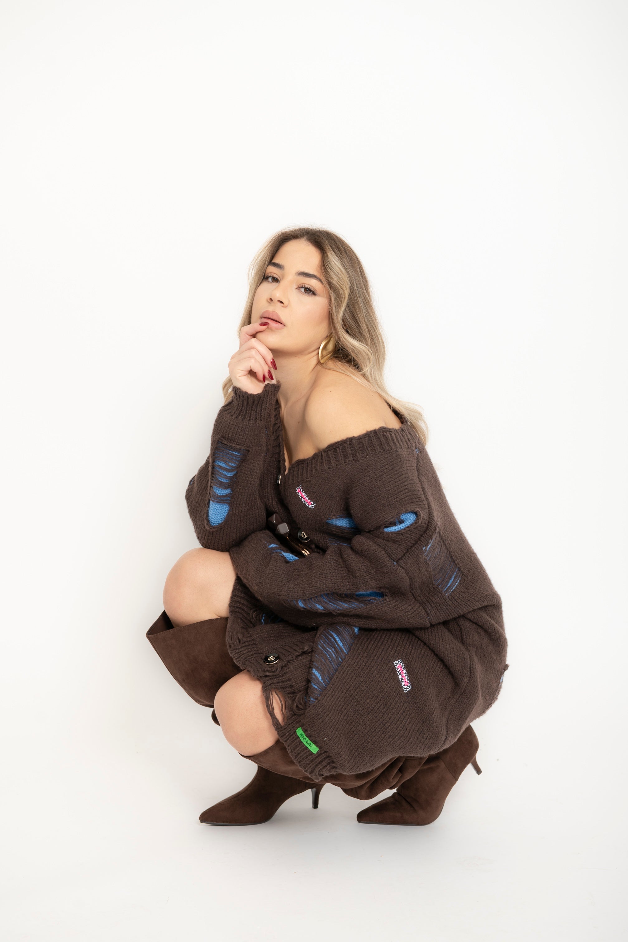 Cardigan over sfrangiato