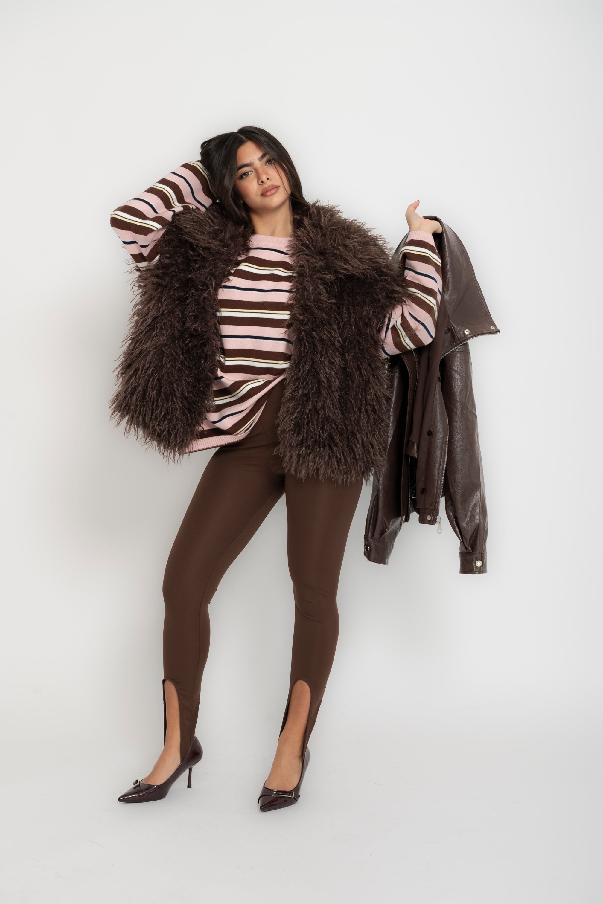 Chiodo con gilet pelliccia