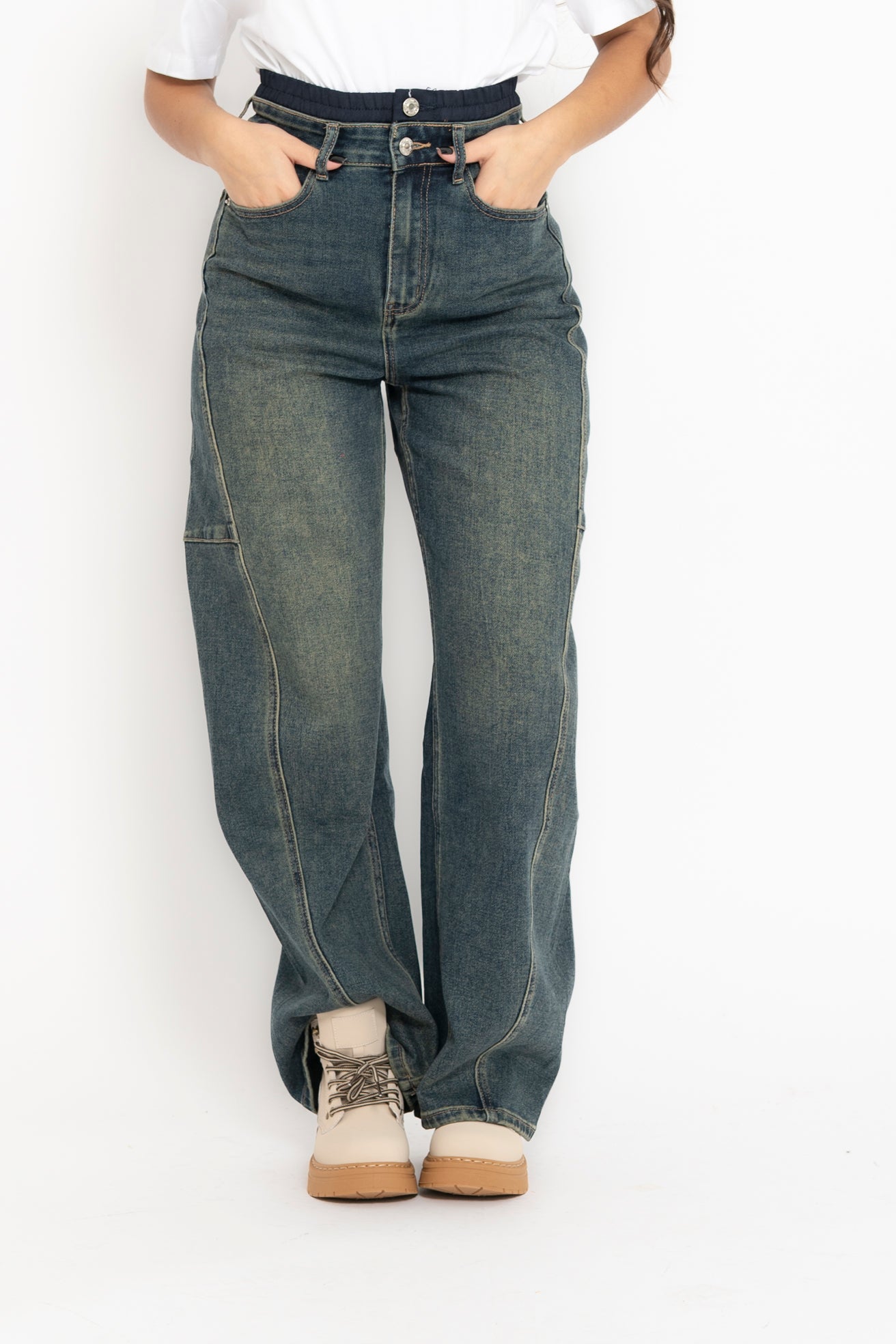 Jeans ballon con elastico