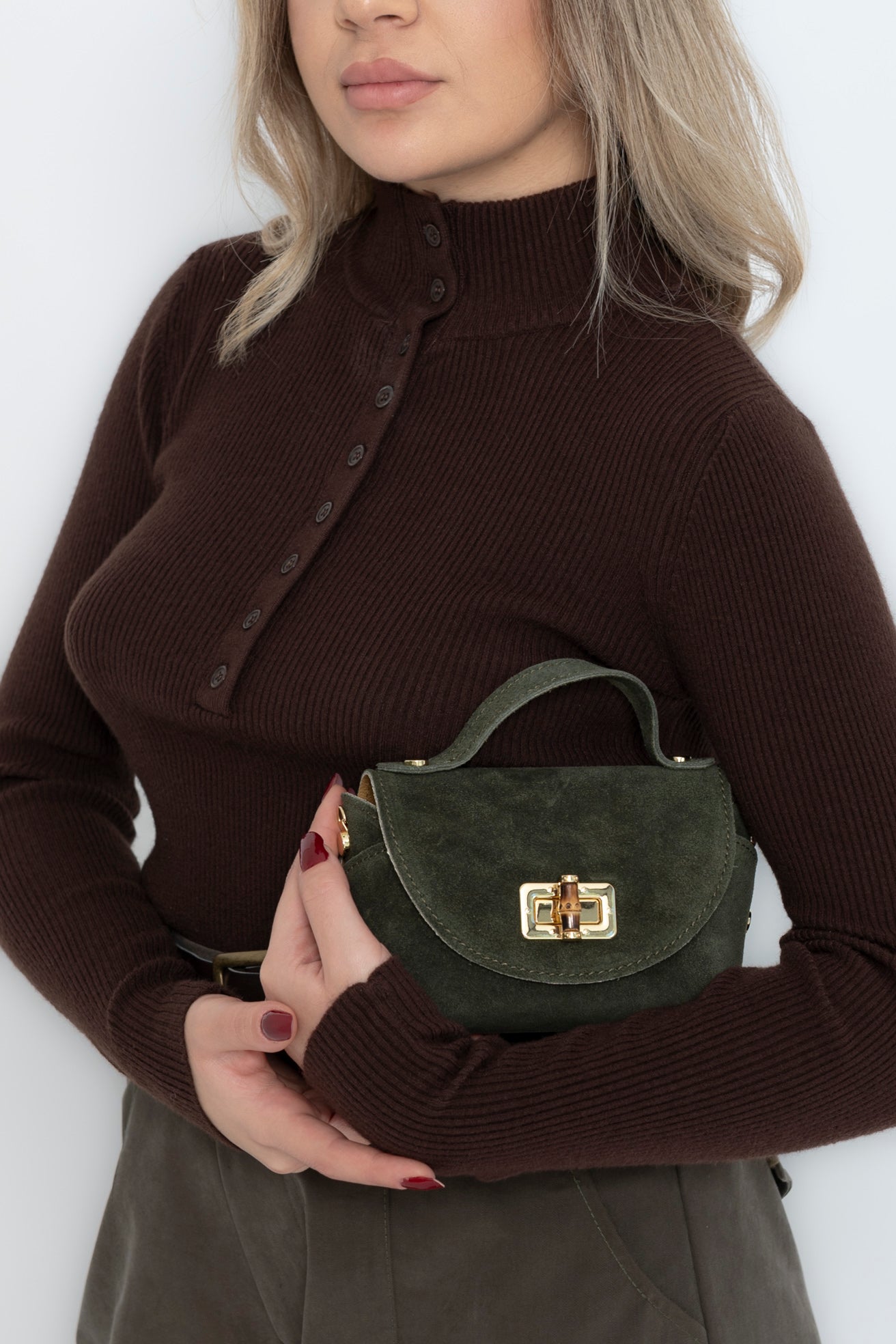 Borsa mini in camoscio