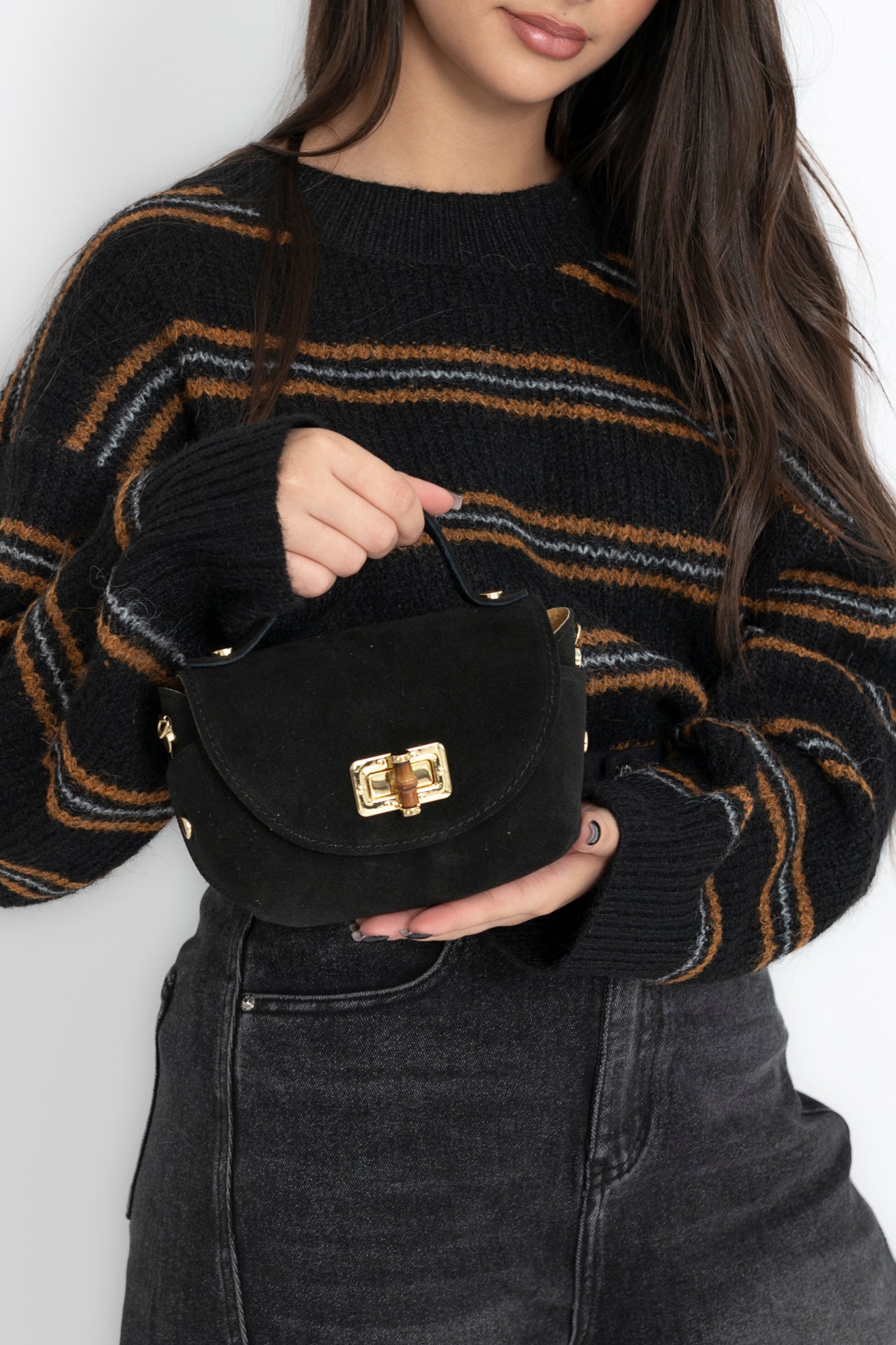 Borsa mini in camoscio