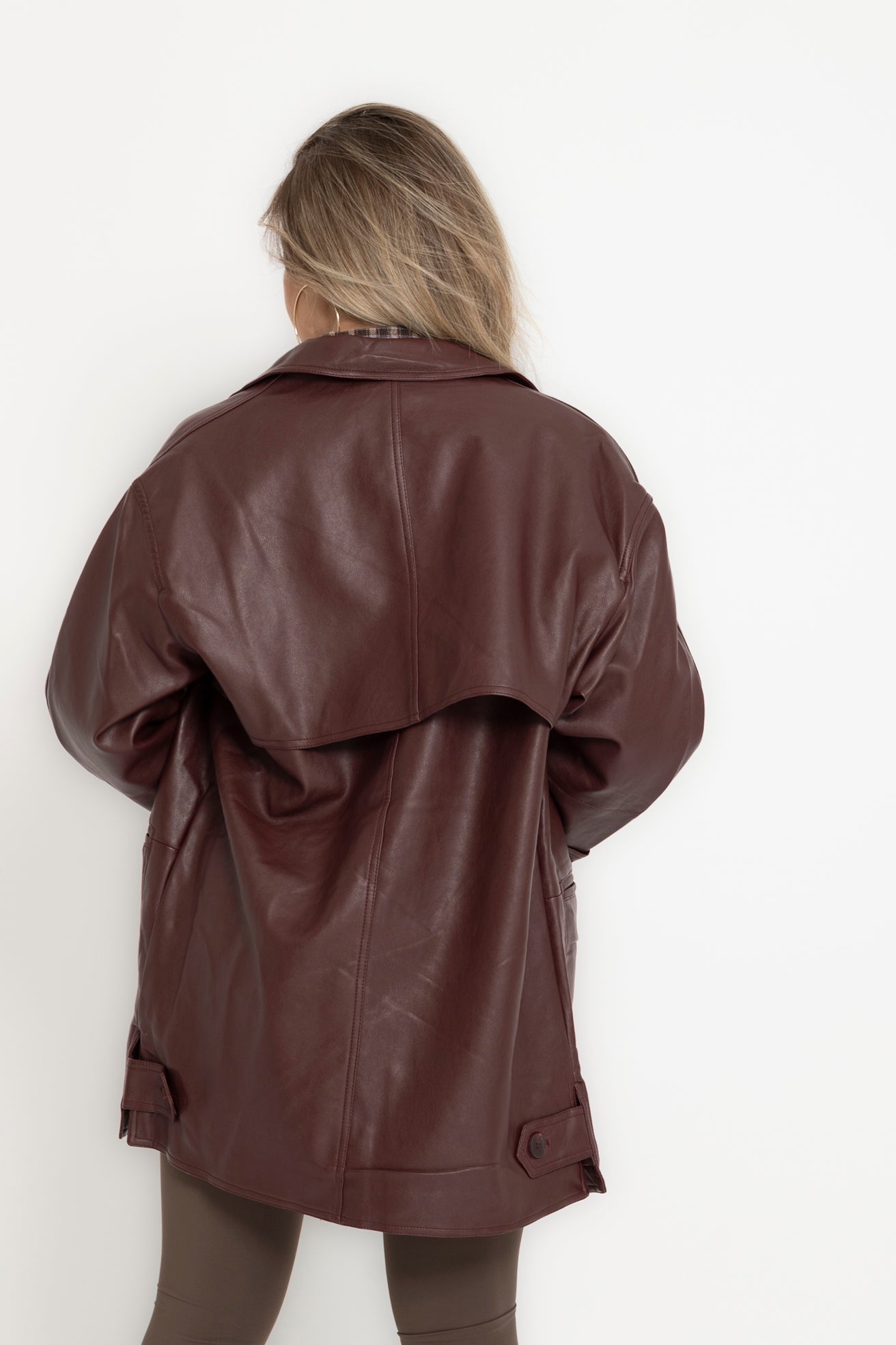 Giacca oversize in ecopelle