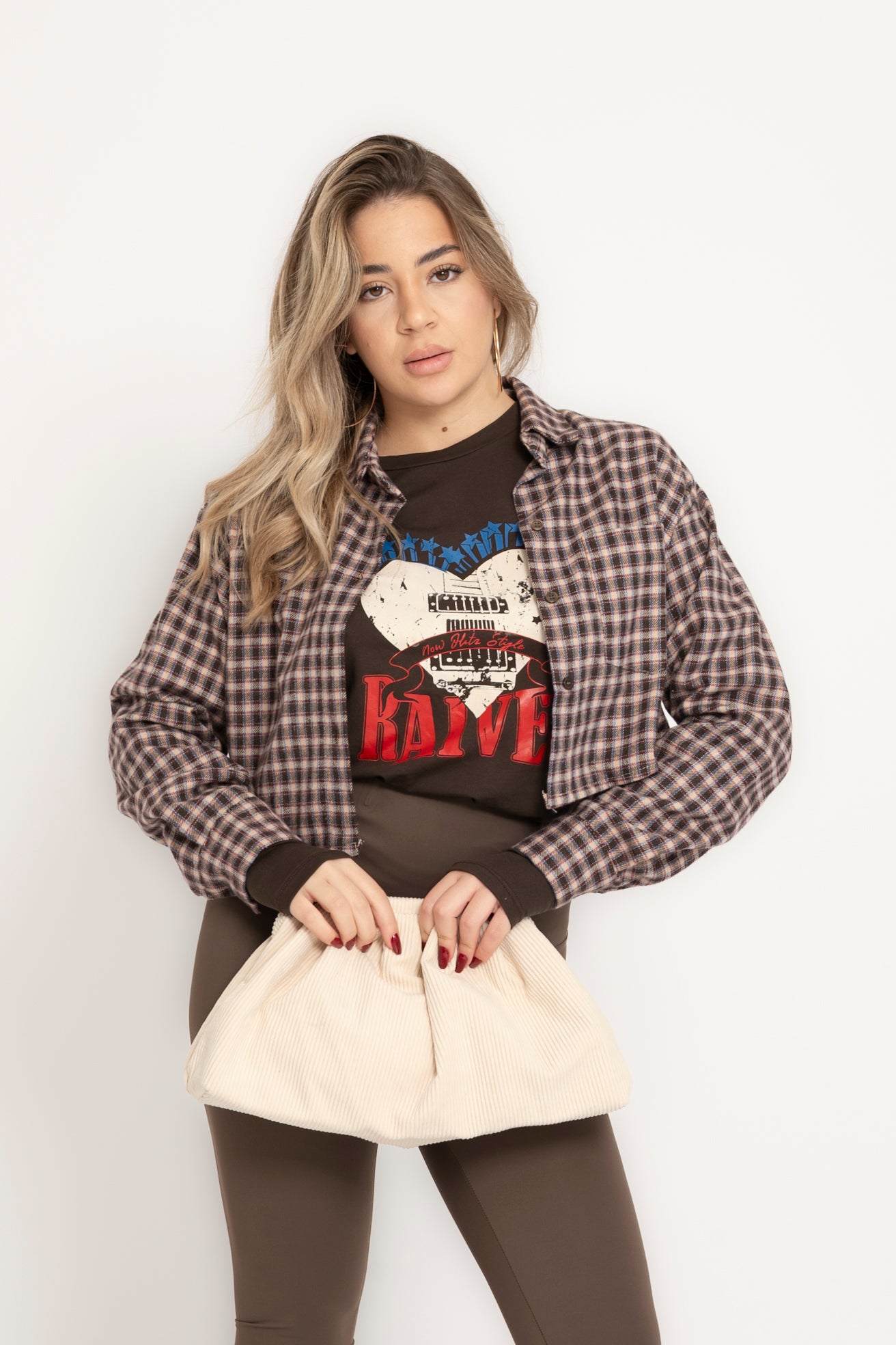 Camicia crop flanella