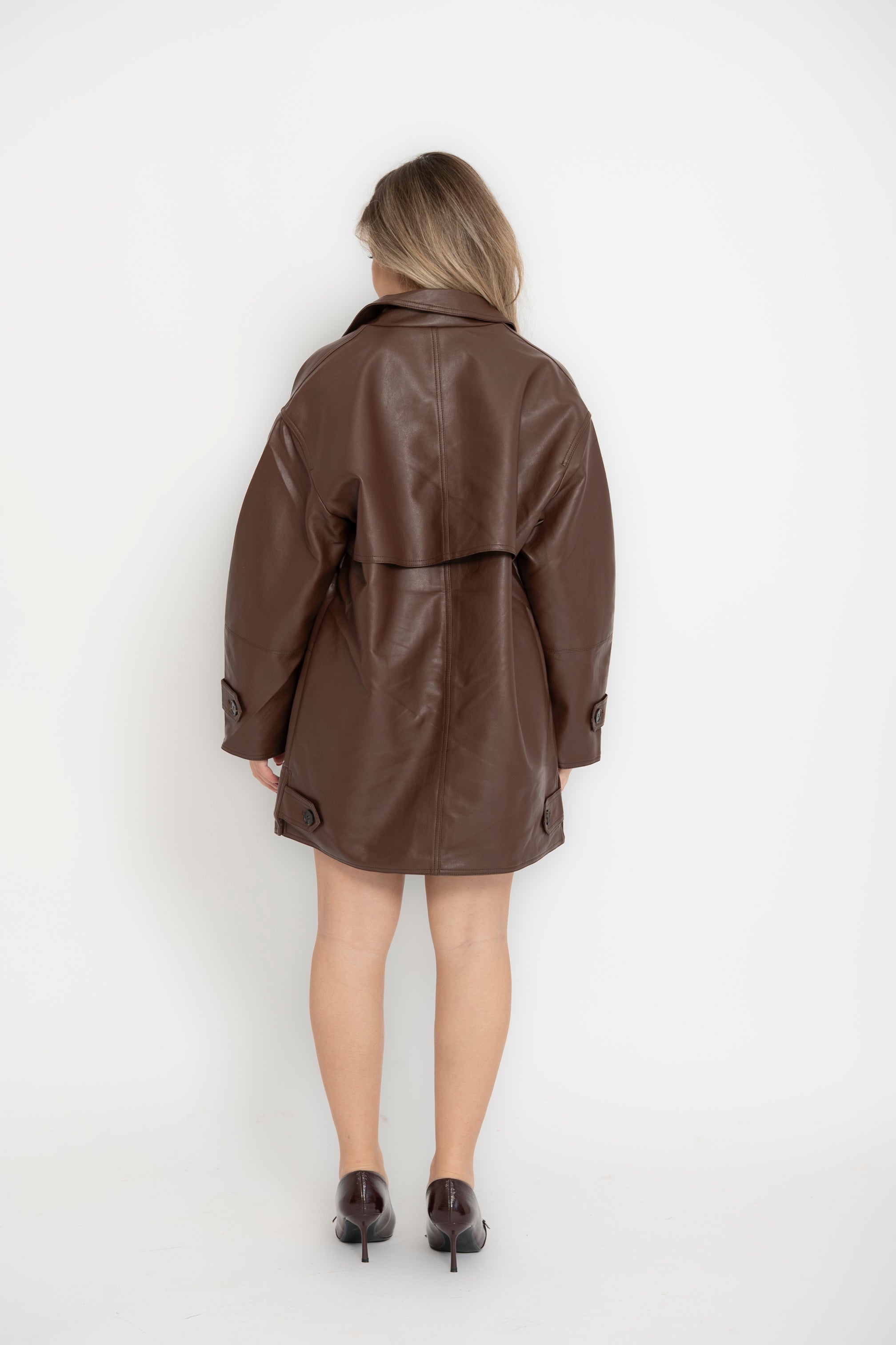 Giacca oversize in ecopelle