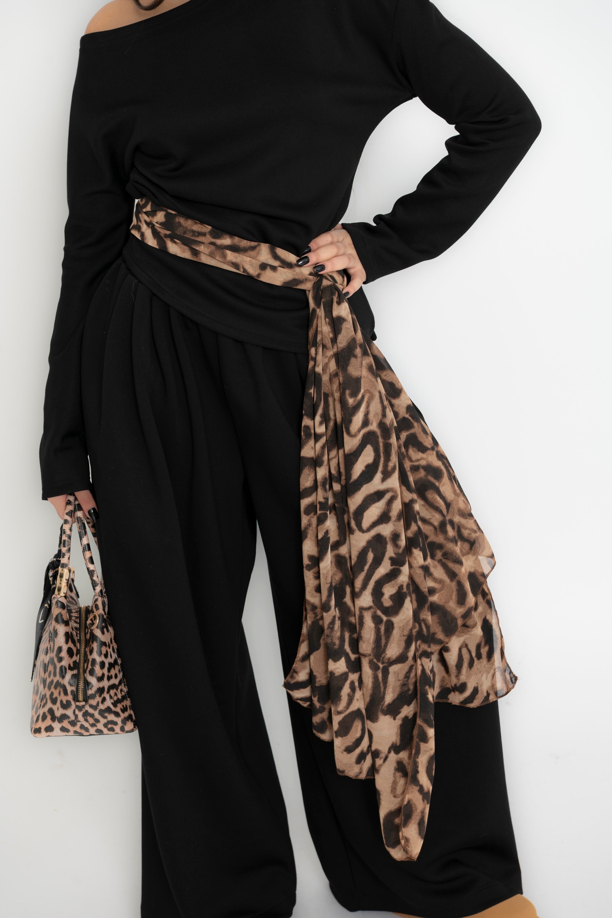 Cordset tuta foulard animalier