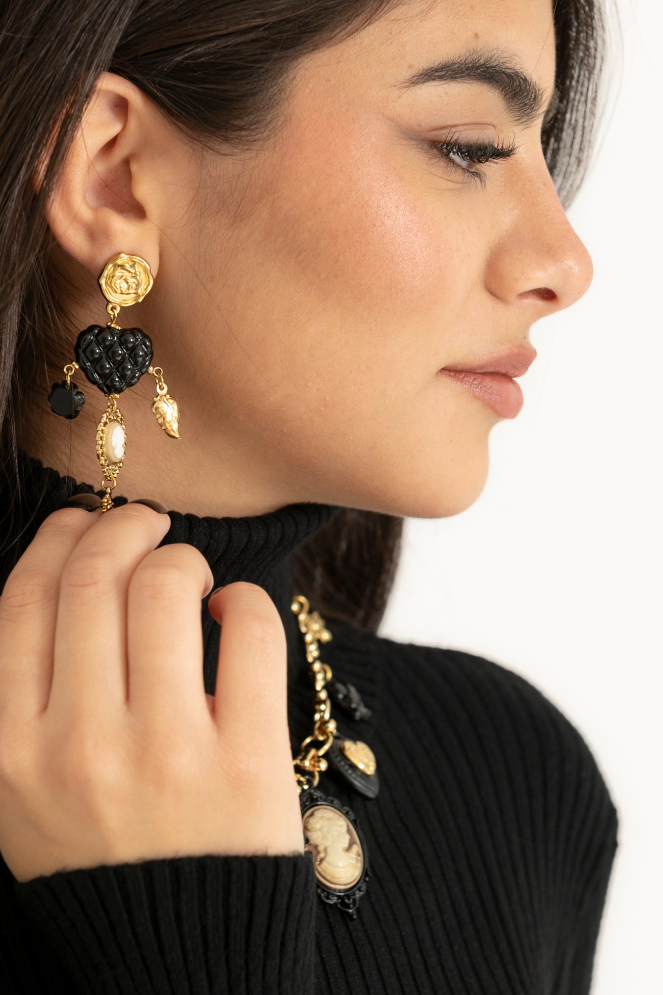 Orecchini rosa black